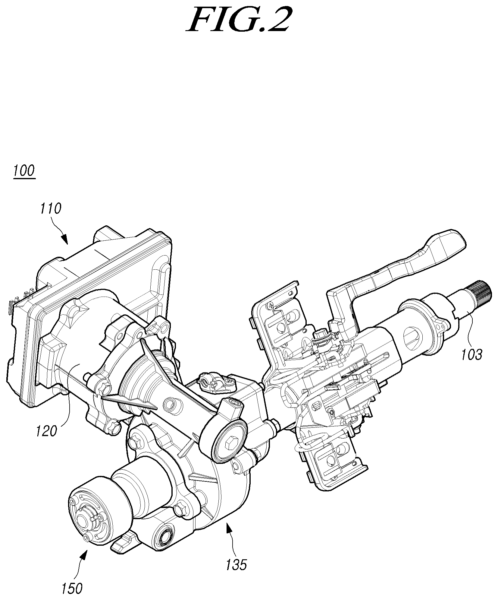 Patent US12448027 Figure 2 – Steer by wire type steering apparatus
