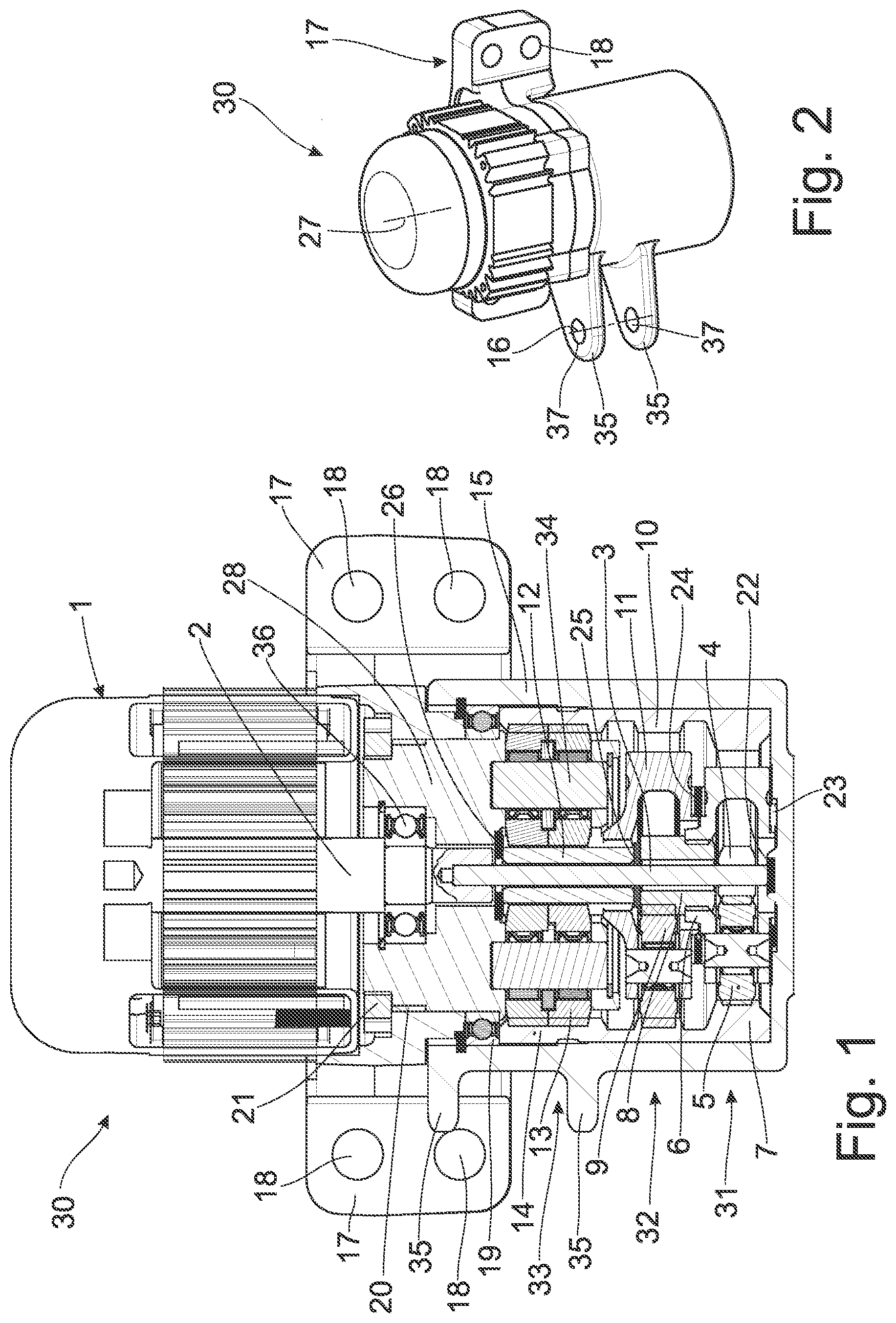 Patent US12448030 Figure 1 – Steering drive for a steering axle of a steerable vehicle, steering axle, and industrial truck