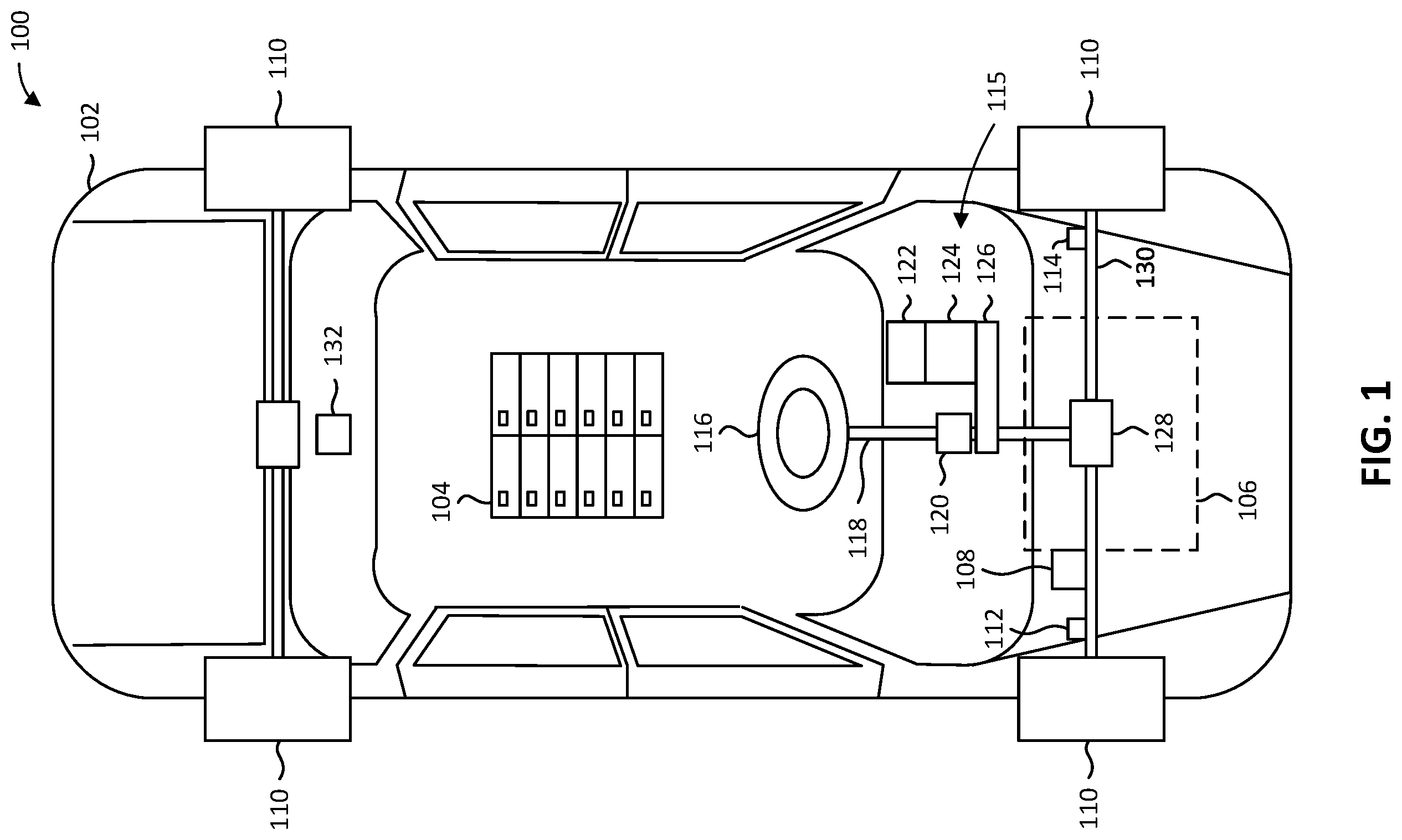Patent US12448036 Figure 1 – Vehicle oscillation control