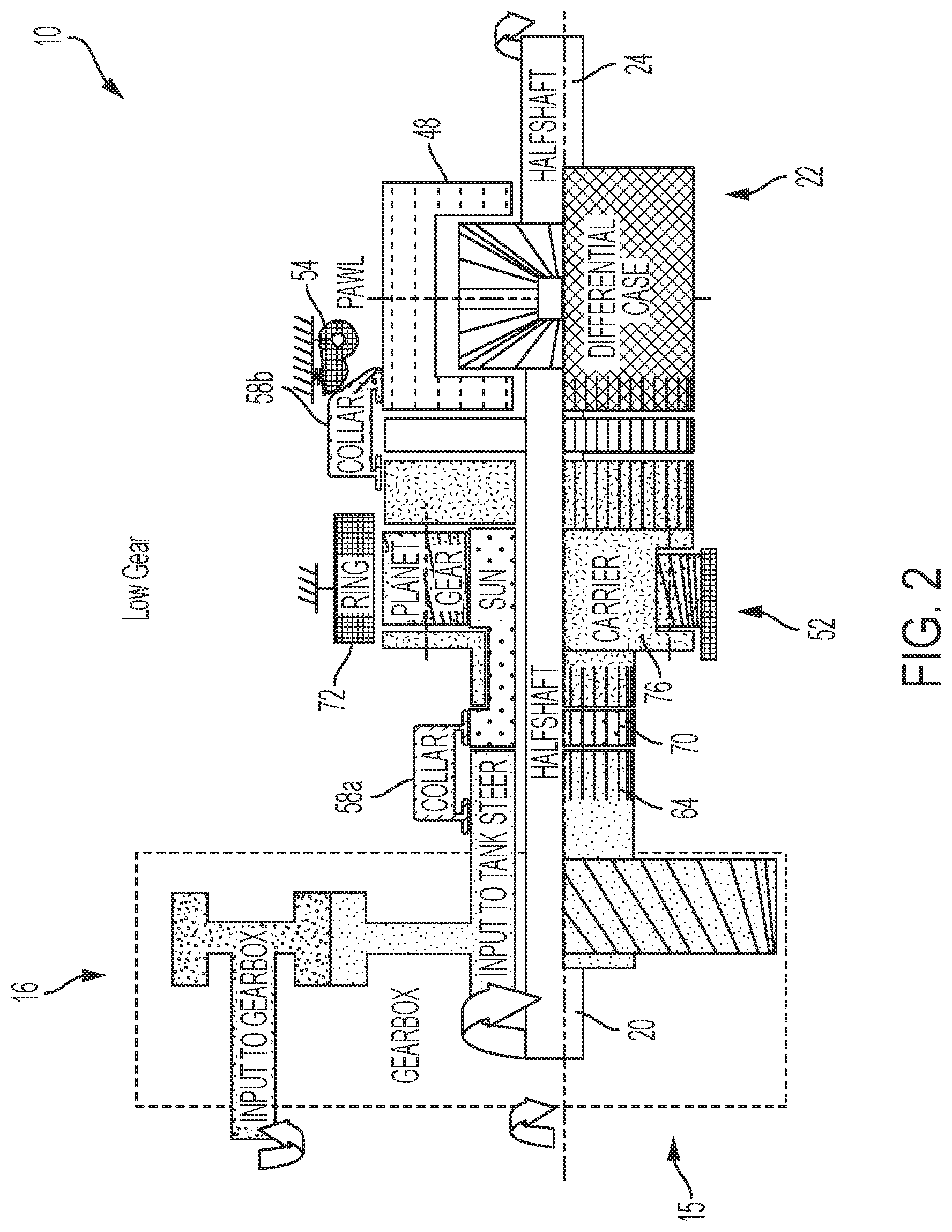 Patent US12448041 Figure 2 – Tank steer system for vehicle