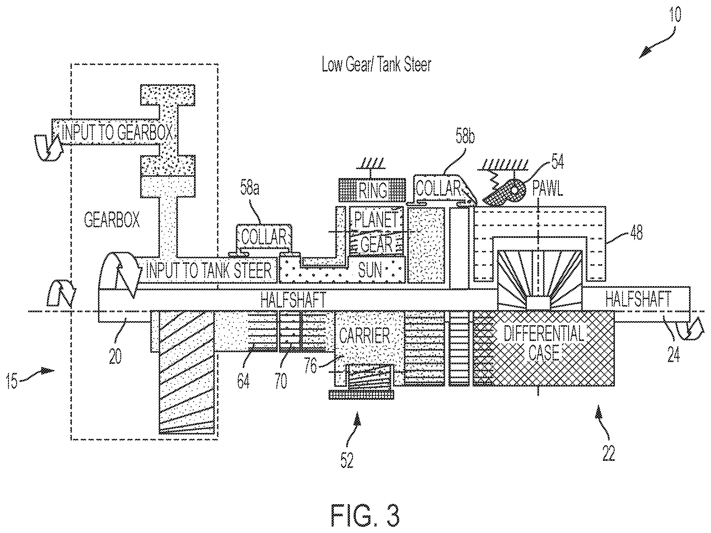 Patent US12448041 Figure 3 – Tank steer system for vehicle