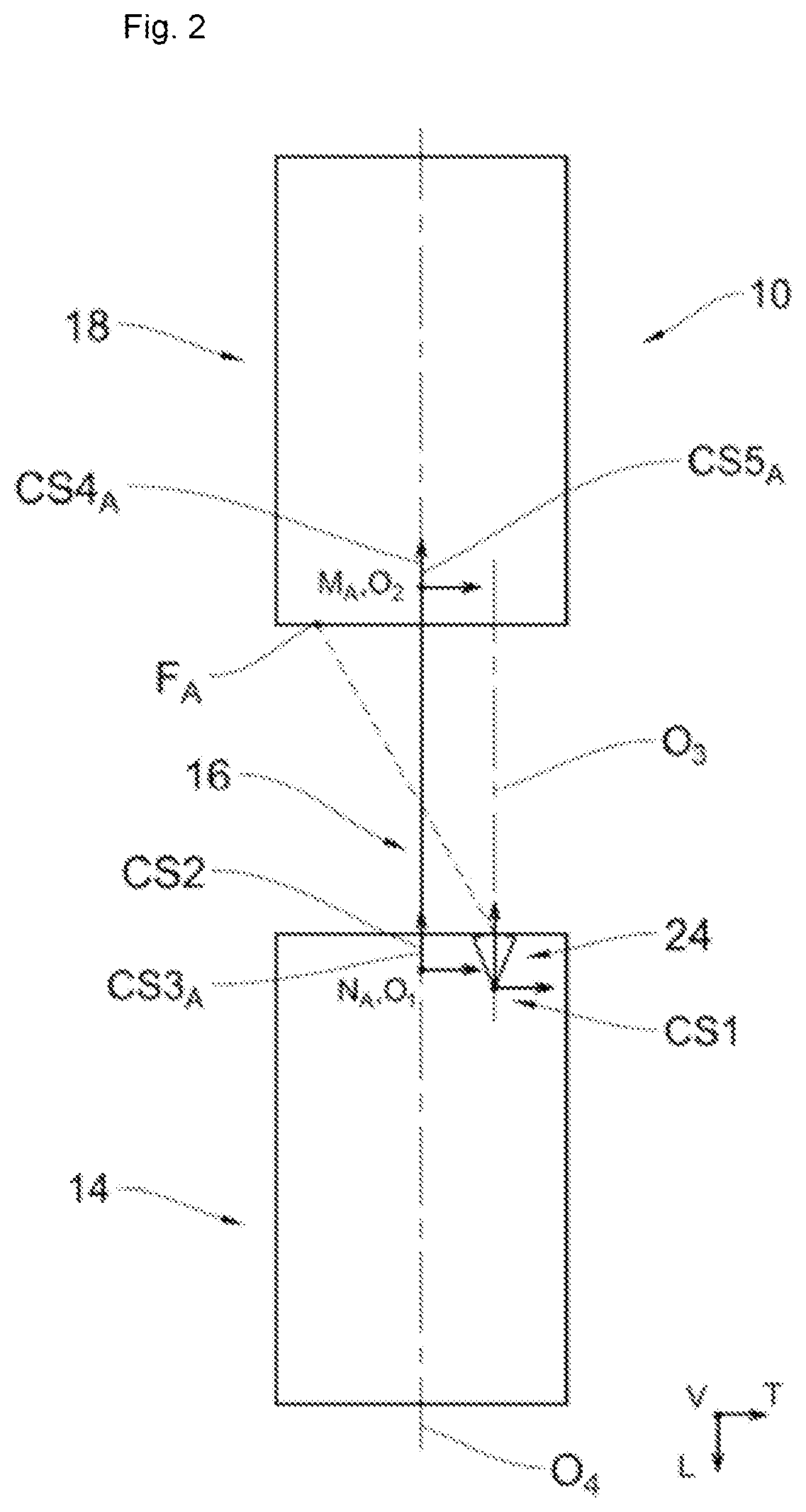 Patent US12448043 Figure 2 – Method for determining the angular position of a complex vehicle with two axes of rotation, and system configured to implement such a method