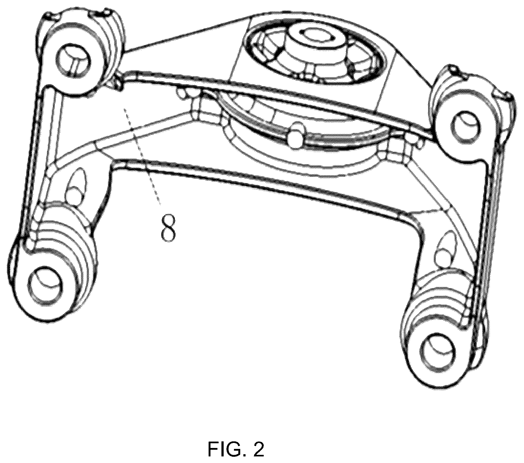 Patent US12448046 Figure 2 – Suspension support for improving collision performance, power assembly structure, and automobile