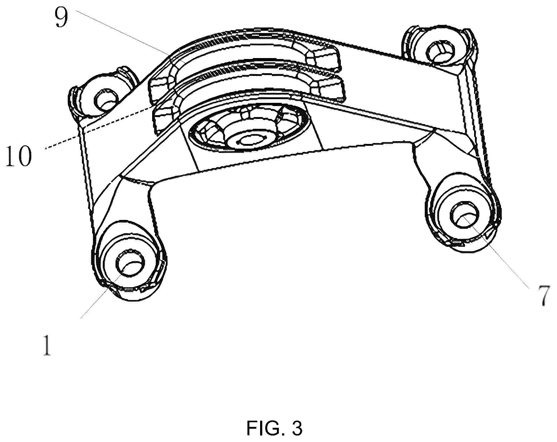 Patent US12448046 Figure 3 – Suspension support for improving collision performance, power assembly structure, and automobile