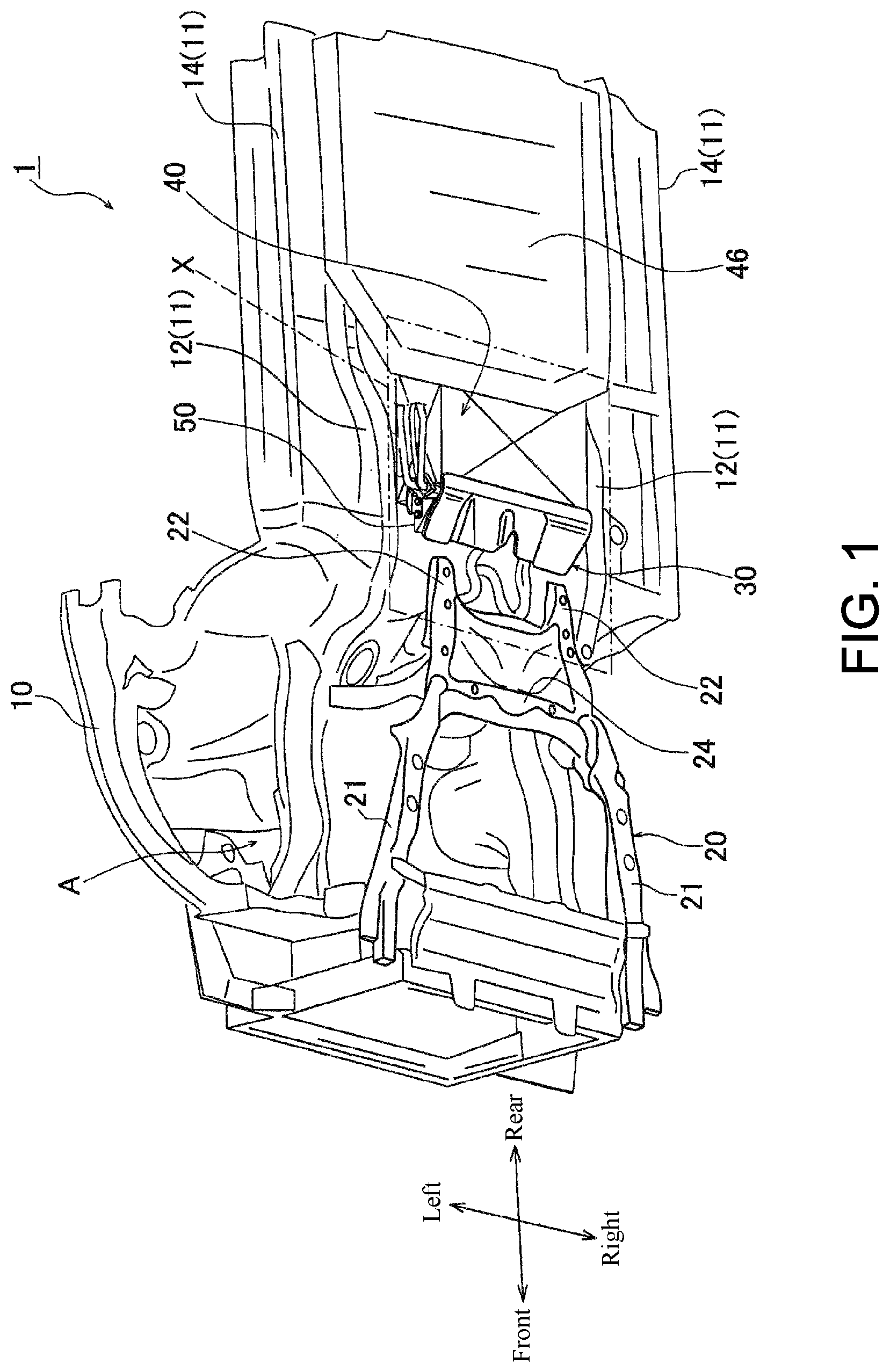 Patent US12448047 Figure 1 – Device protection structure of vehicle body