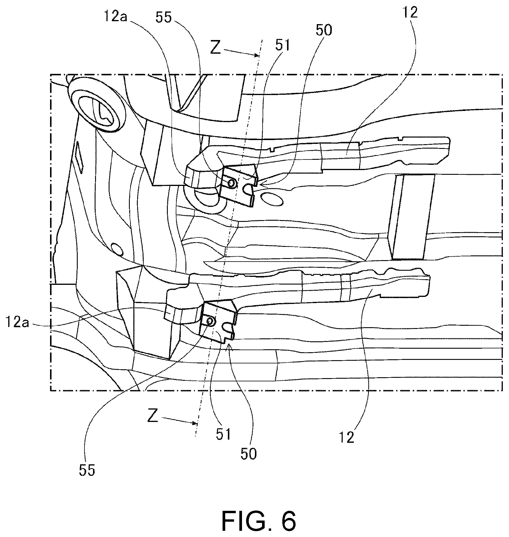 Patent US12448047 Figure 6 – Device protection structure of vehicle body