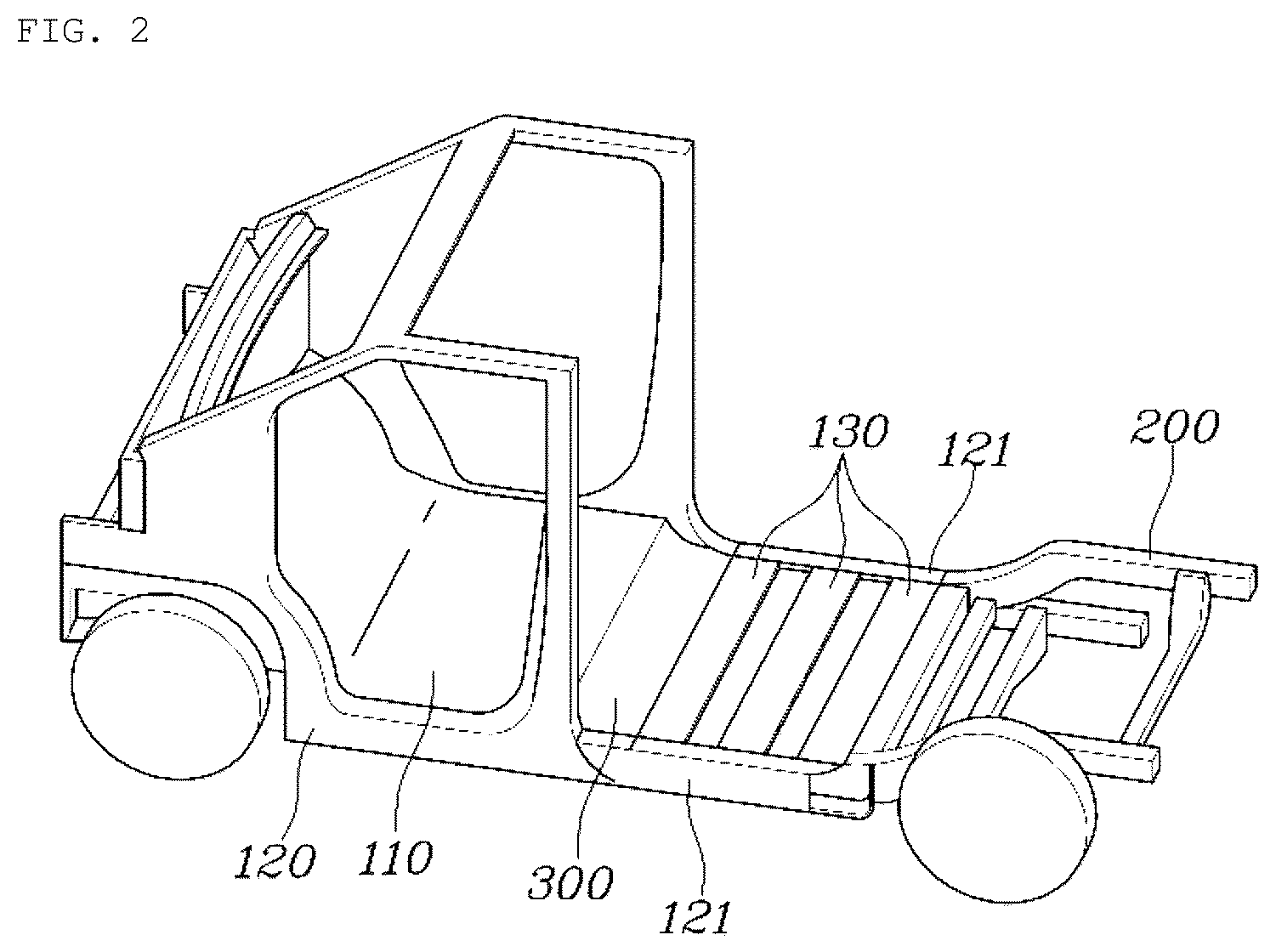 Patent US12448048 Figure 2 – Chassis cab vehicle