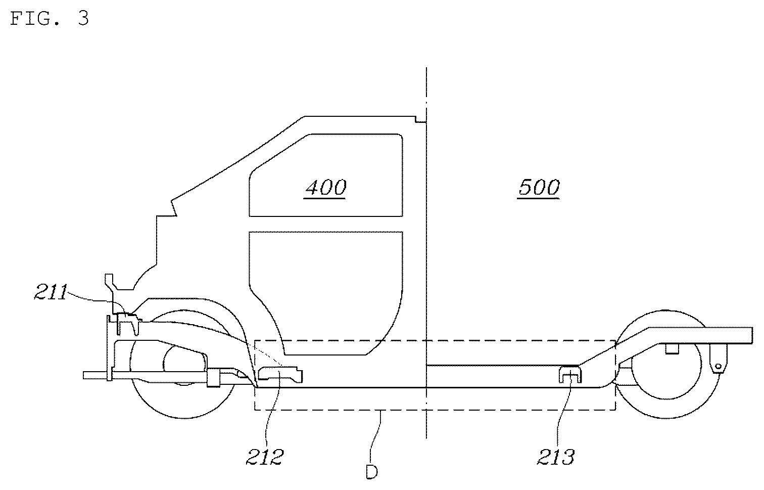 Patent US12448048 Figure 3 – Chassis cab vehicle