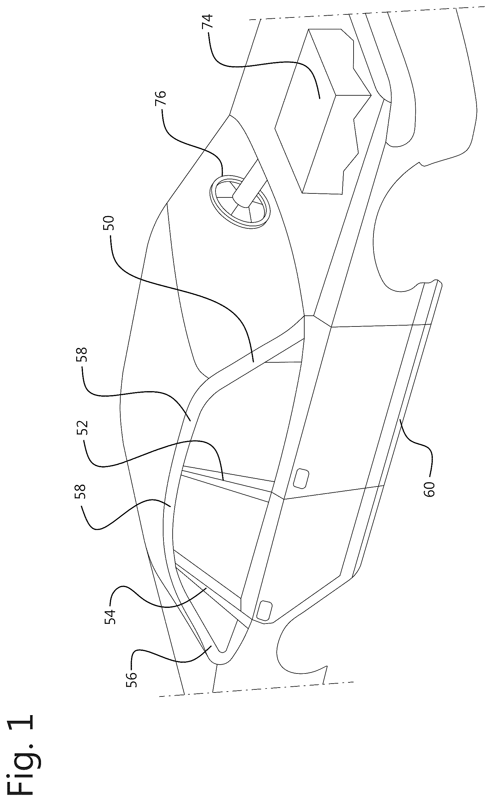 Patent US12448049 Figure 1 – Hybrid rocker reinforcement for small overlap impact