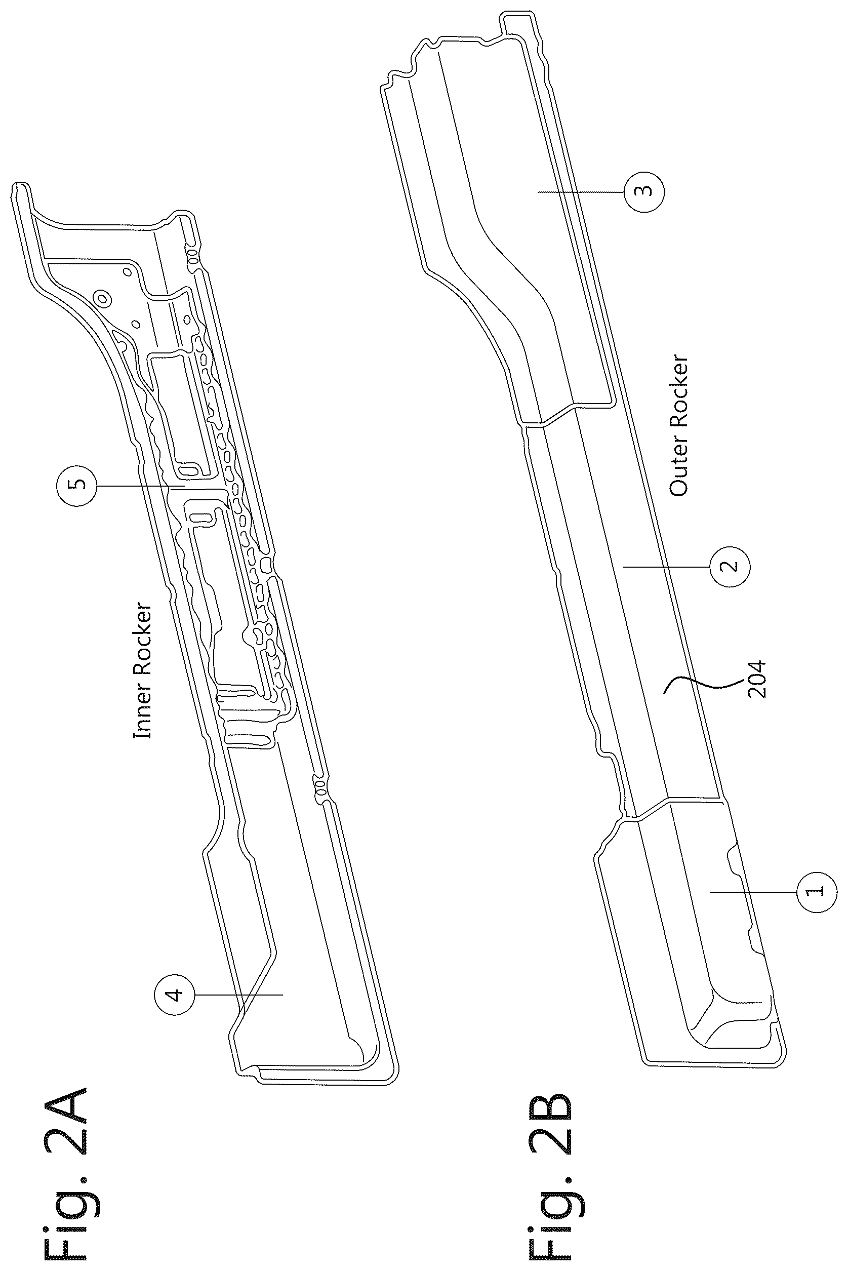 Patent US12448049 Figure 2 – Hybrid rocker reinforcement for small overlap impact