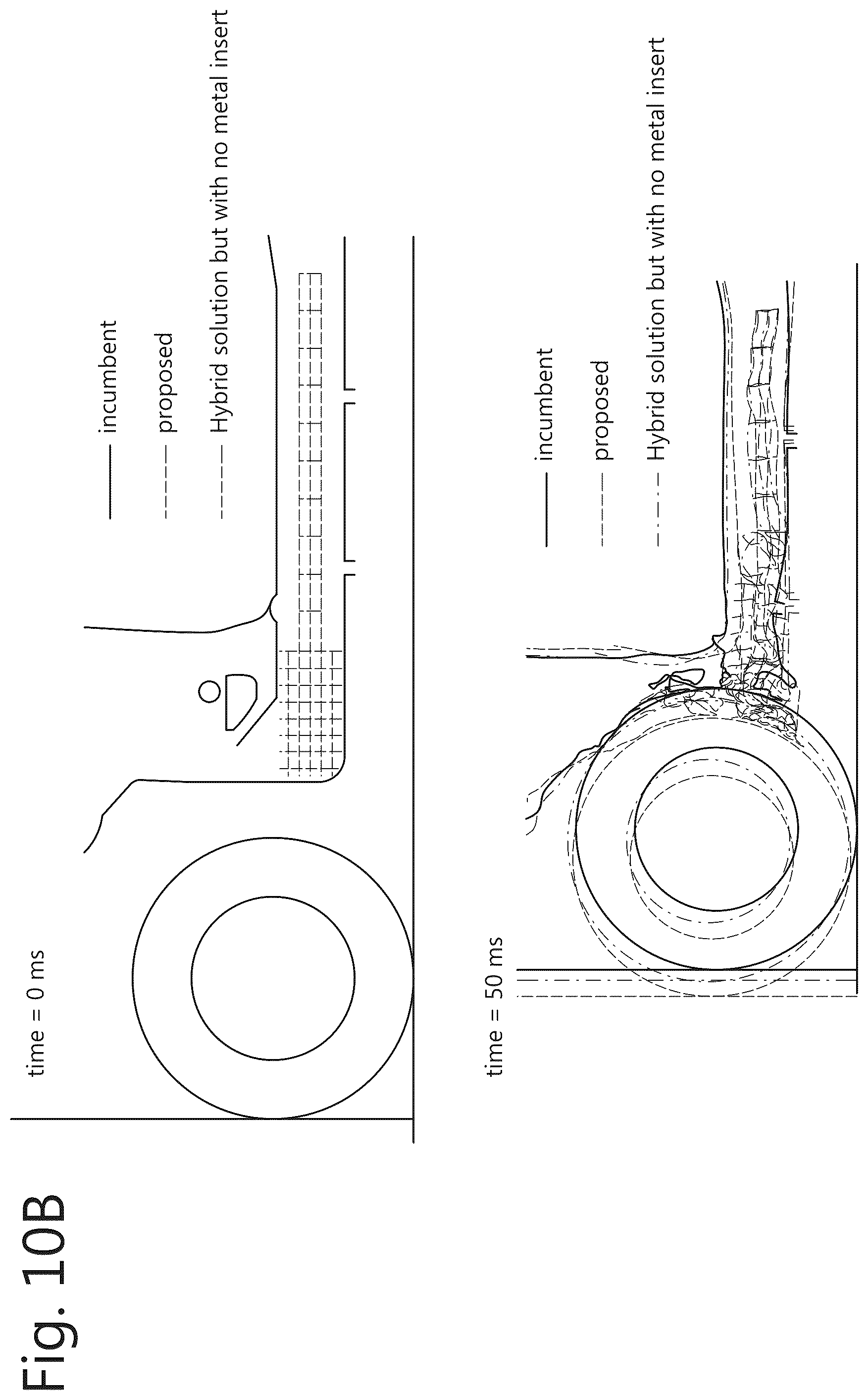 Patent US12448049 Figure 11 – Hybrid rocker reinforcement for small overlap impact