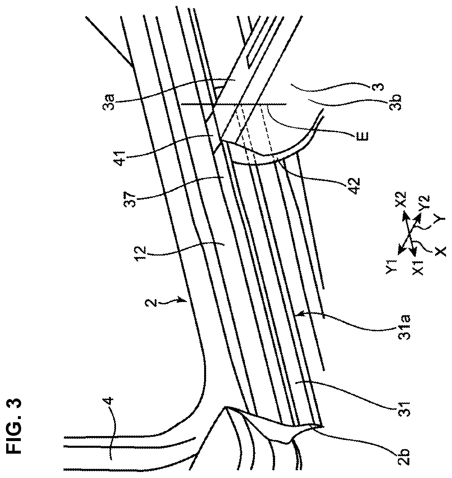 Patent US12448050 Figure 3 – Lower vehicle-body structure of vehicle