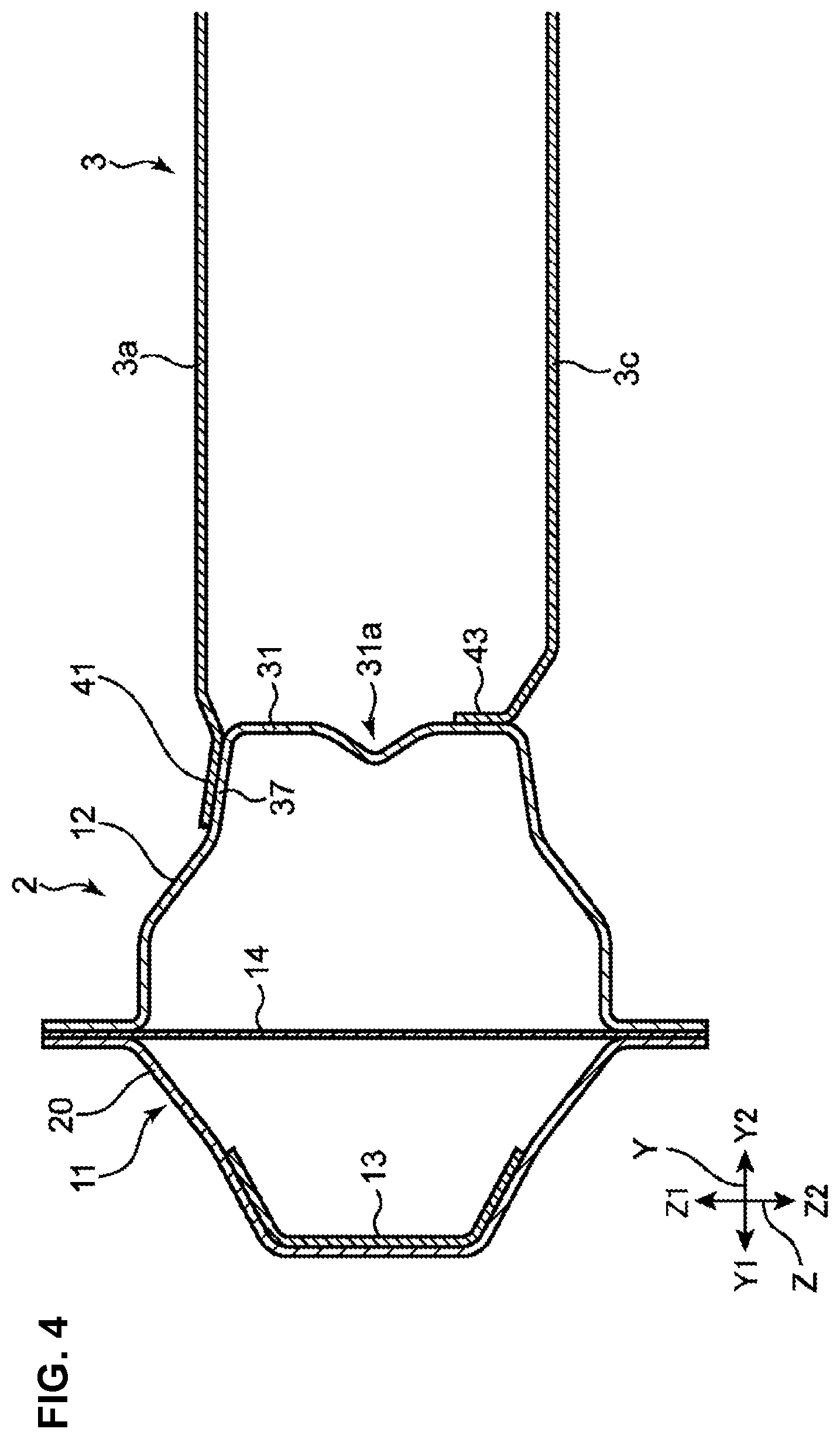 Patent US12448050 Figure 4 – Lower vehicle-body structure of vehicle
