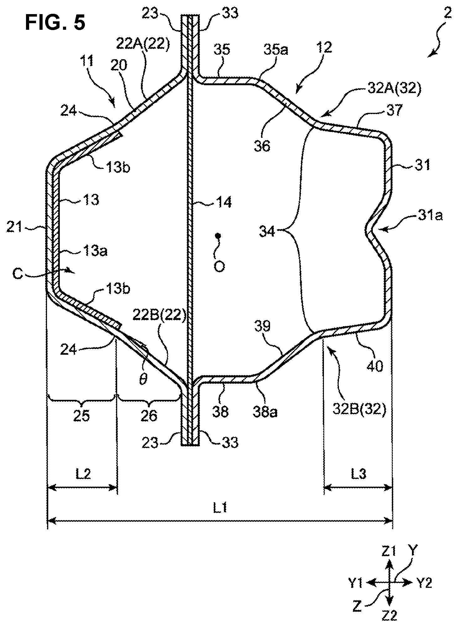 Patent US12448050 Figure 5 – Lower vehicle-body structure of vehicle