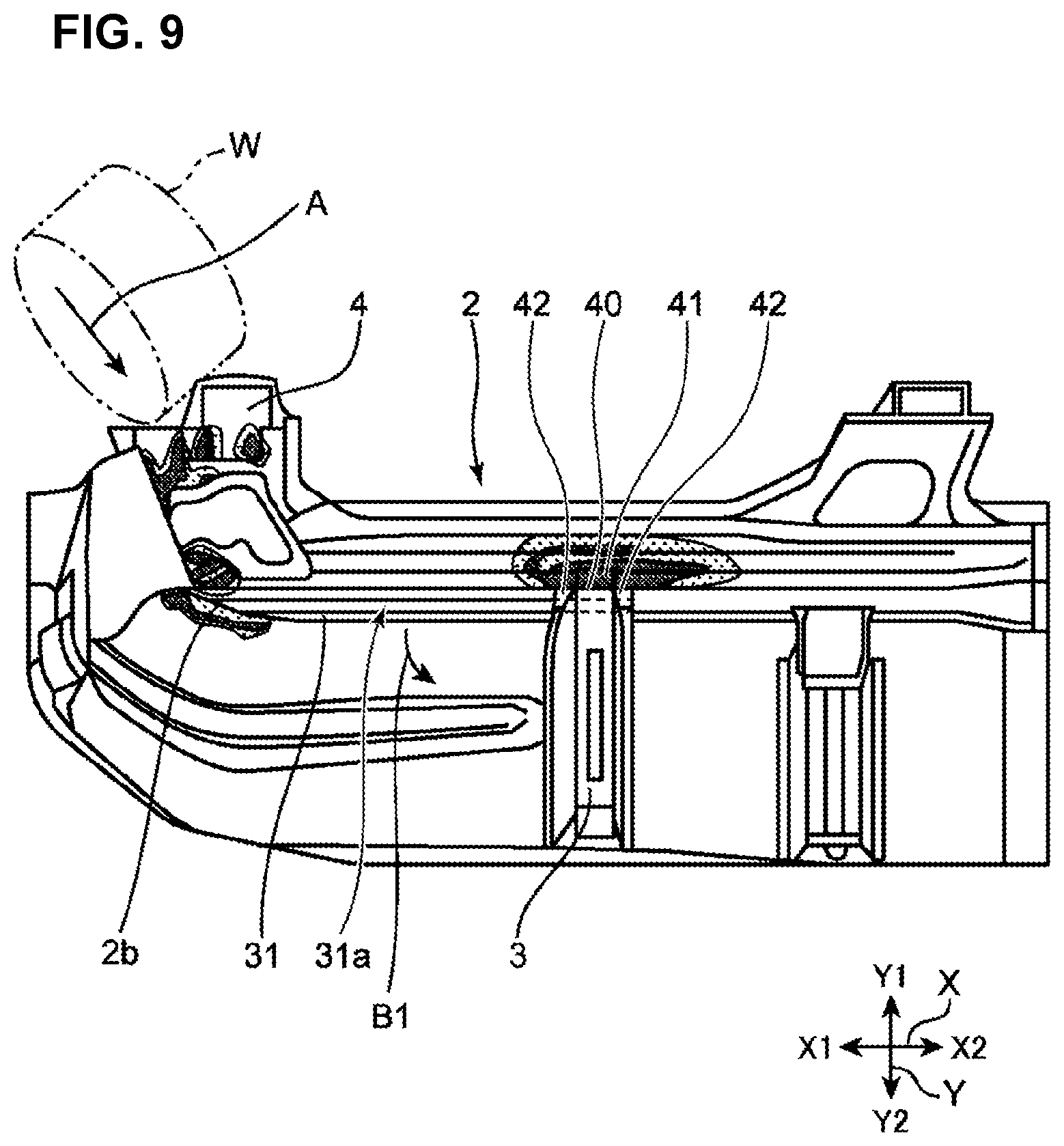 Patent US12448050 Figure 9 – Lower vehicle-body structure of vehicle