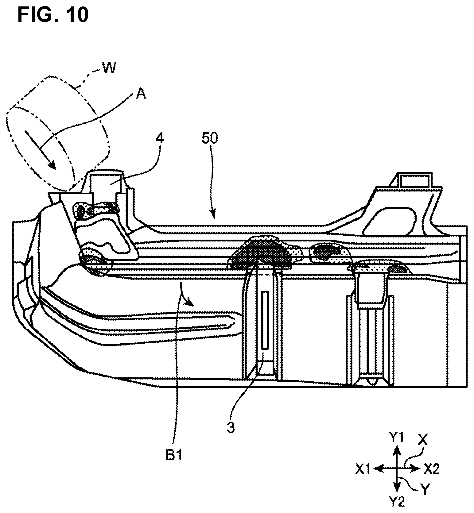 Patent US12448050 Figure 10 – Lower vehicle-body structure of vehicle