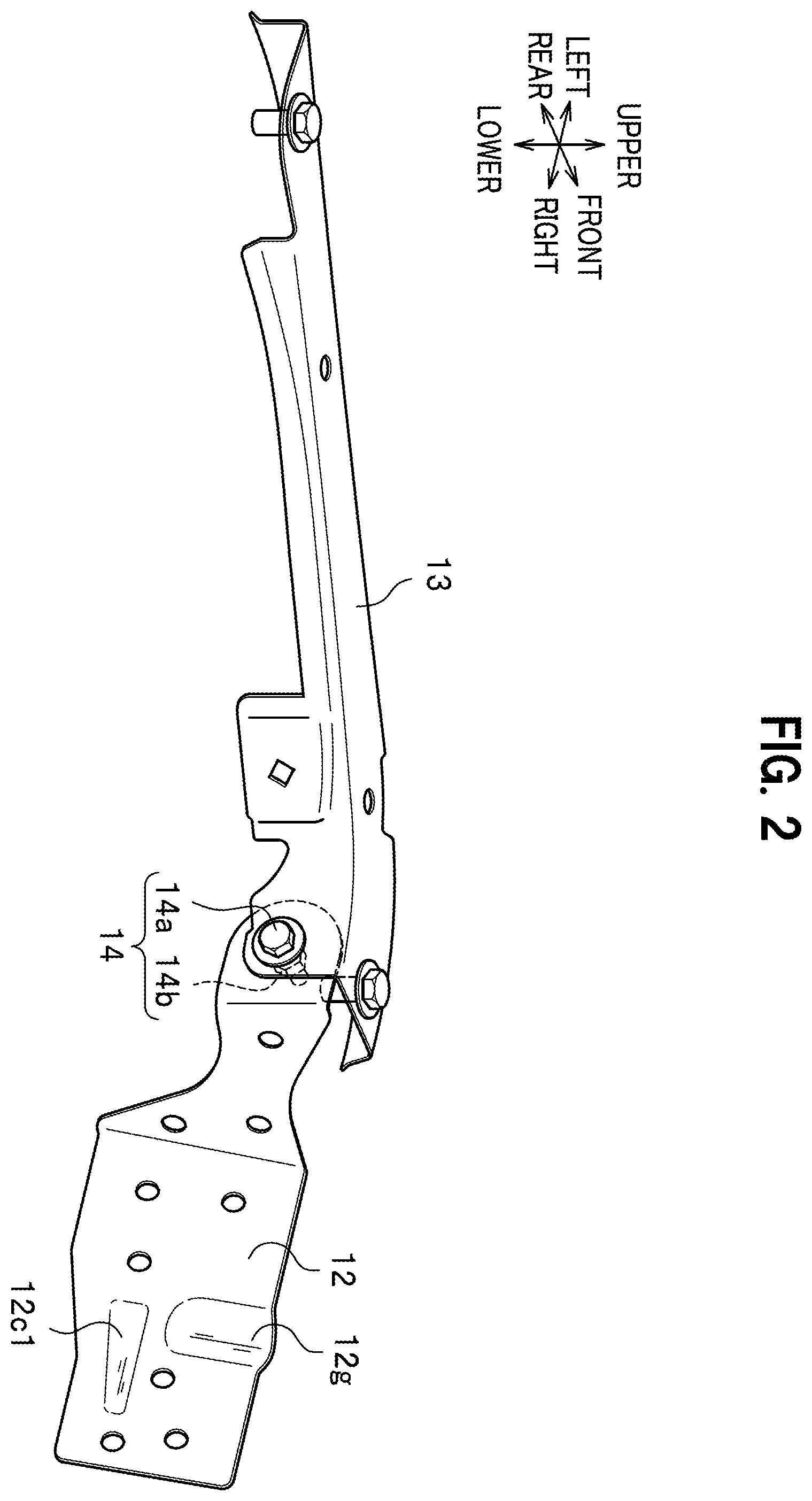 Patent US12448052 Figure 2 – Vehicle front structure