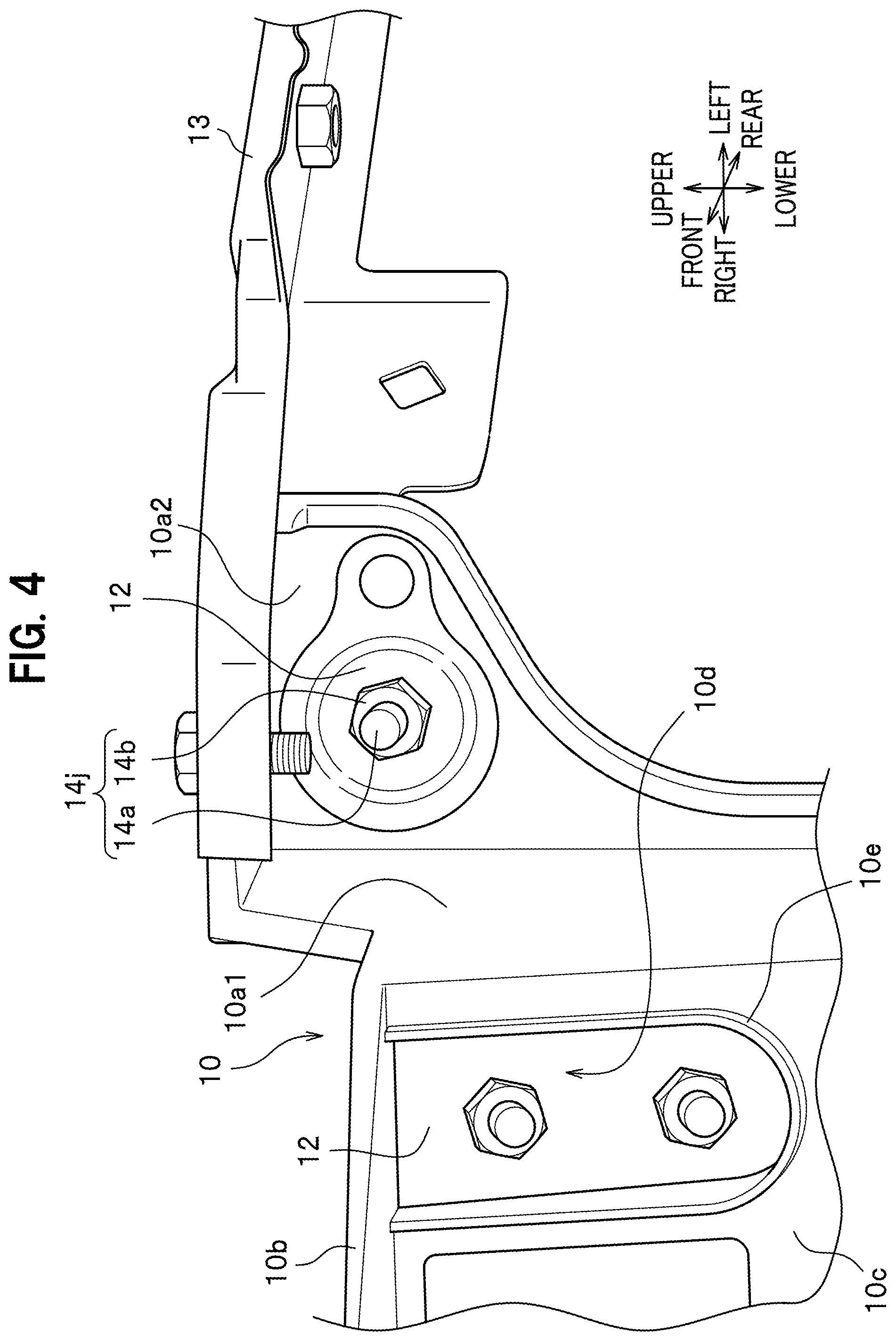 Patent US12448052 Figure 4 – Vehicle front structure