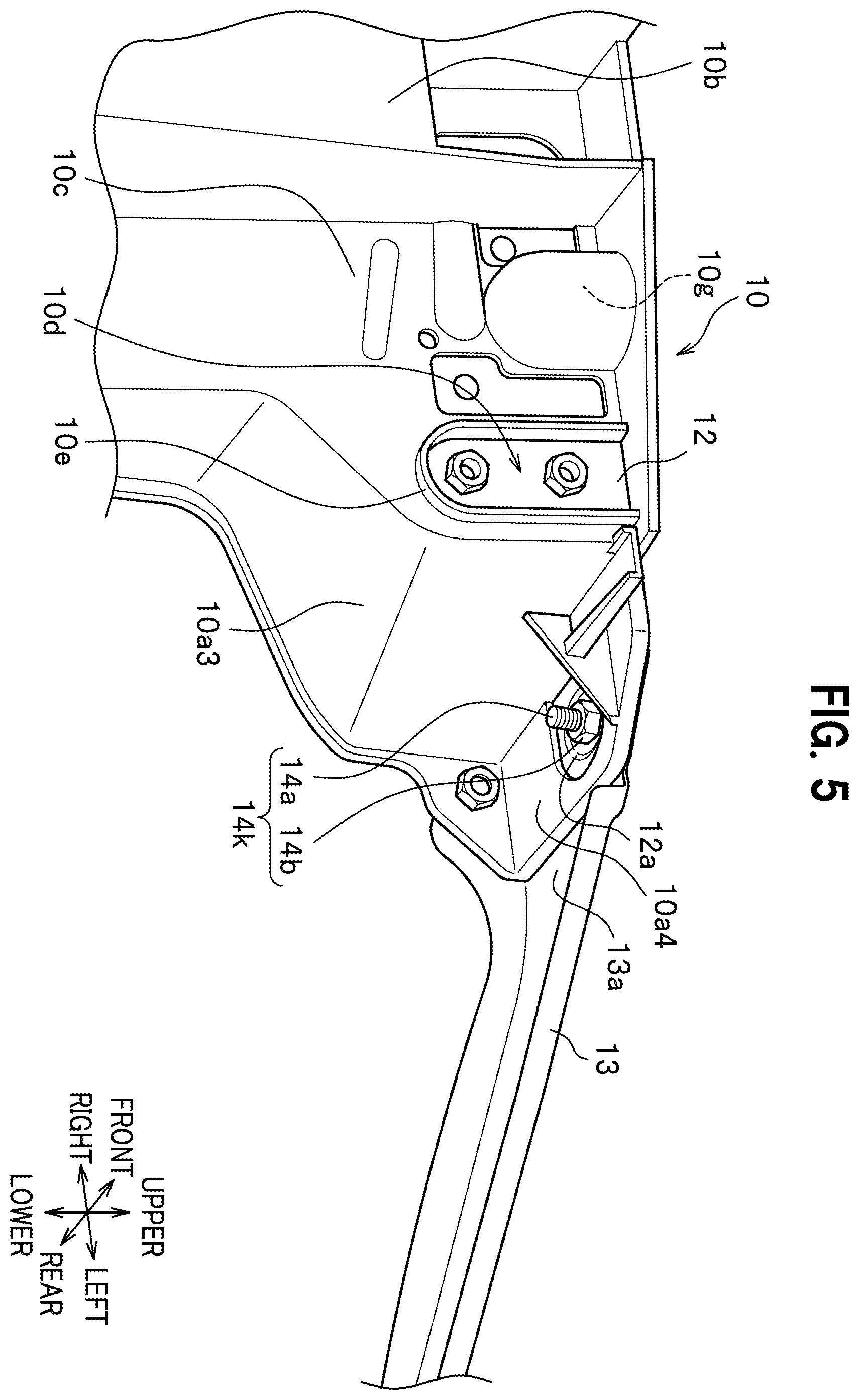 Patent US12448052 Figure 5 – Vehicle front structure