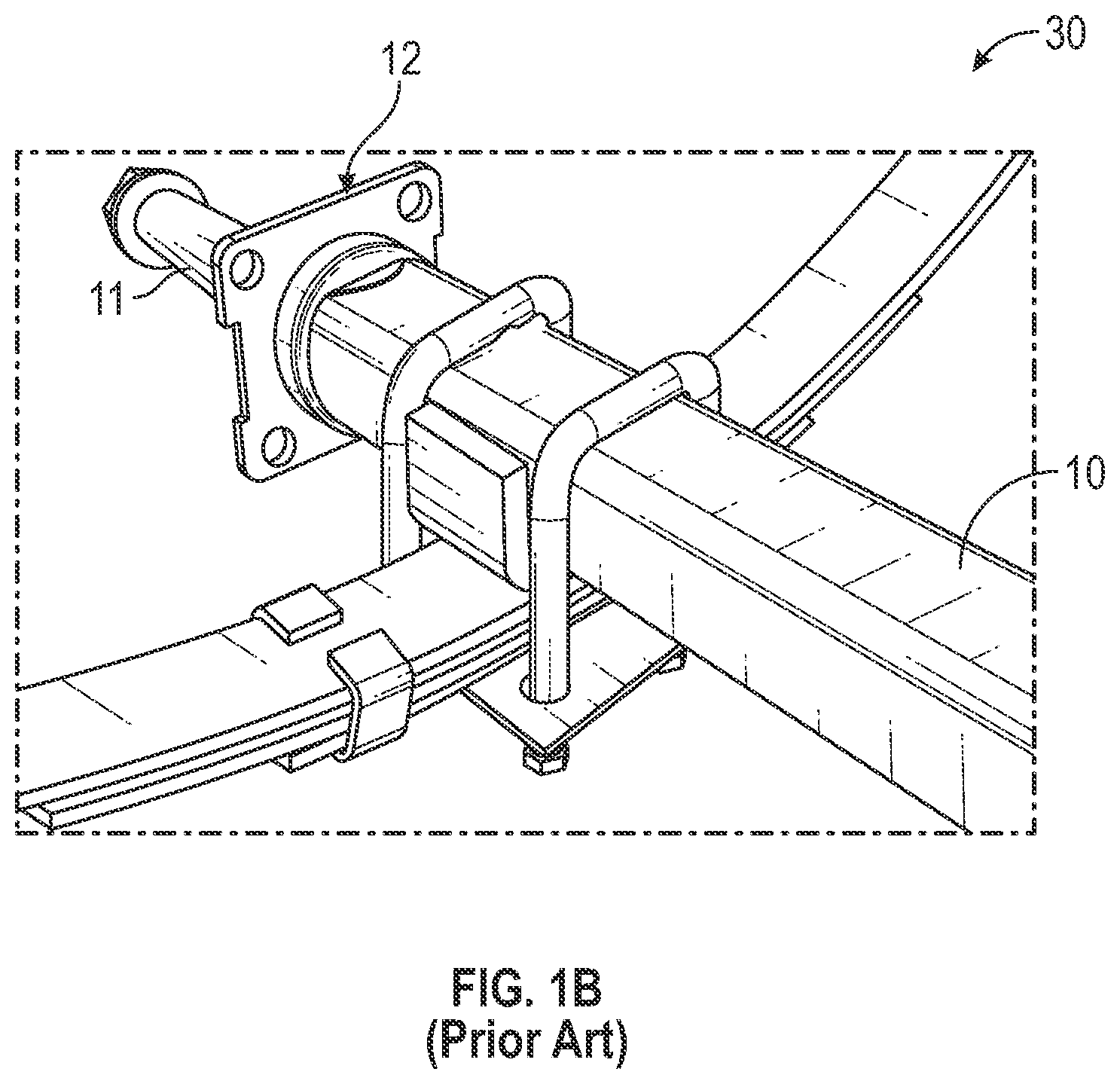 Patent US12448053 Figure 2 – Mechanism for securing a vehicle protection system and a backing plate of a brake assembly to an axle of a vehicle