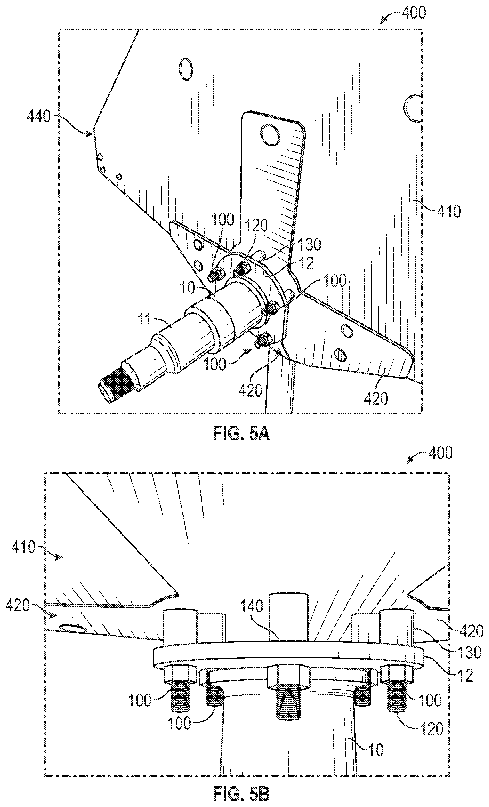 Patent US12448053 Figure 7 – Mechanism for securing a vehicle protection system and a backing plate of a brake assembly to an axle of a vehicle