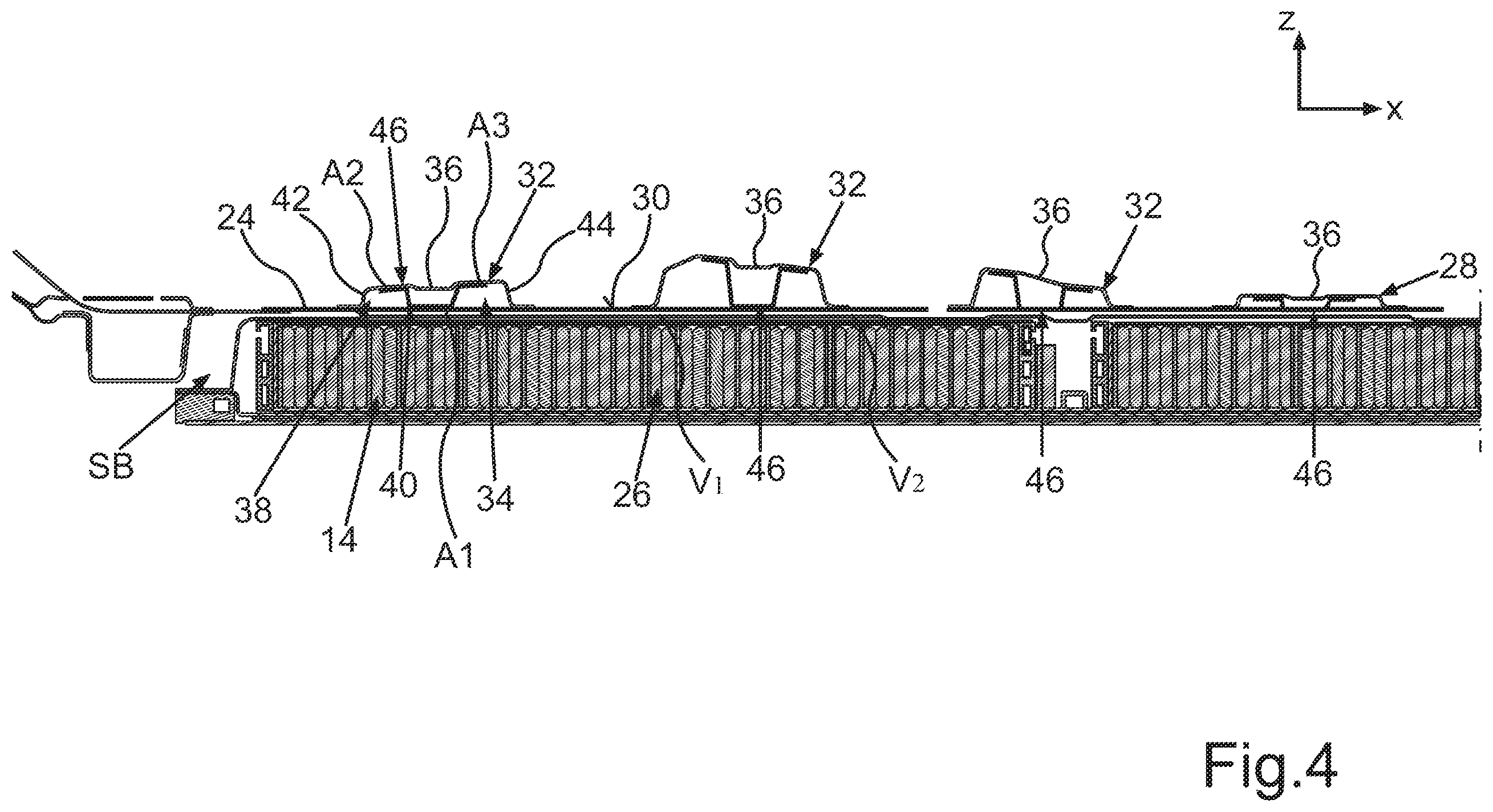 Patent US12448054 Figure 3 – Floor structure for a body of a vehicle, body for a vehicle, and vehicle