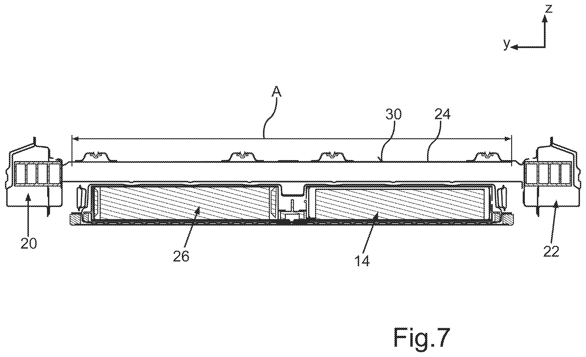 Patent US12448054 Figure 6 – Floor structure for a body of a vehicle, body for a vehicle, and vehicle