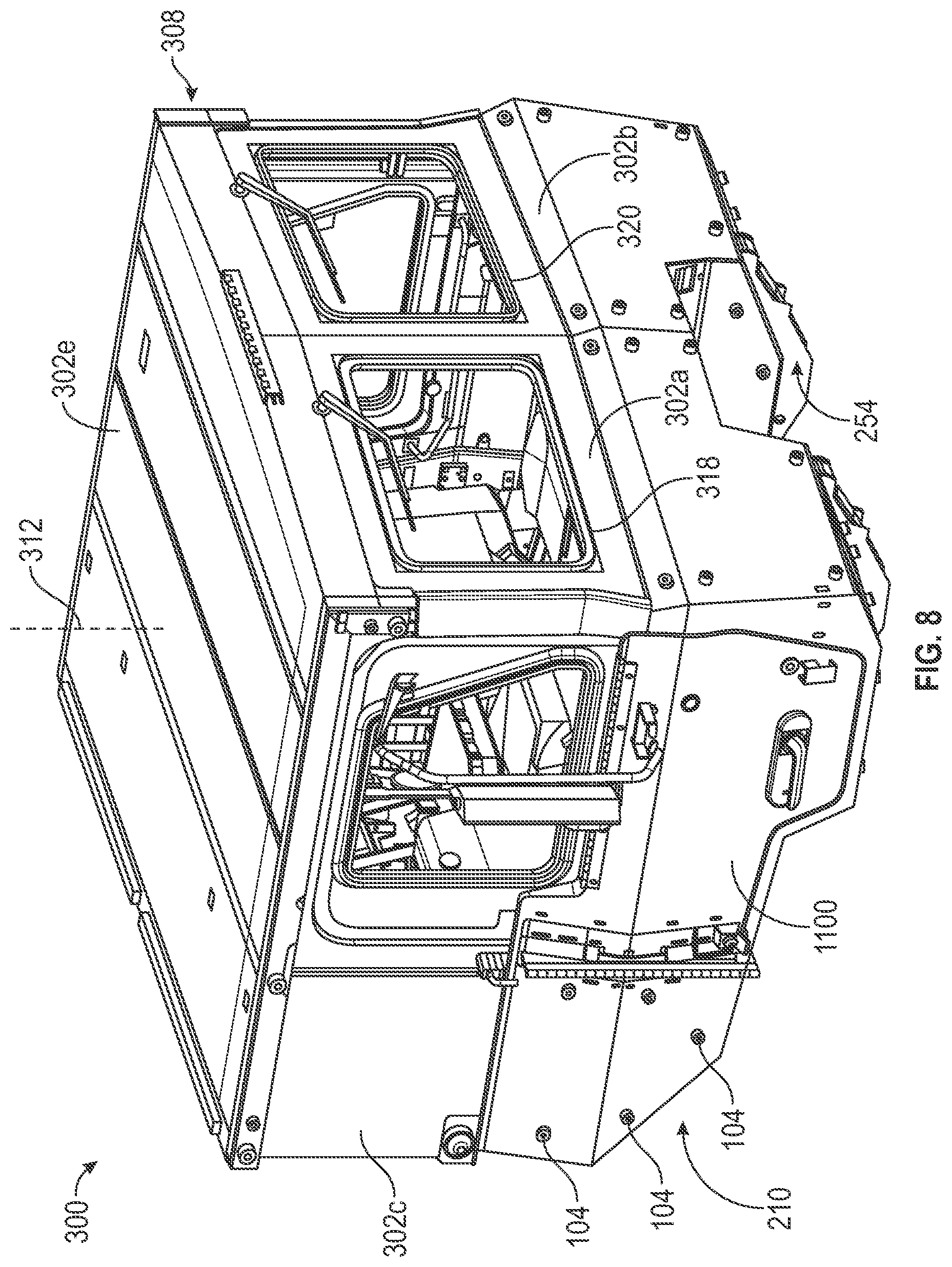 Patent US12448057 Figure 8 – Folding cabin assembly for low velocity air drop