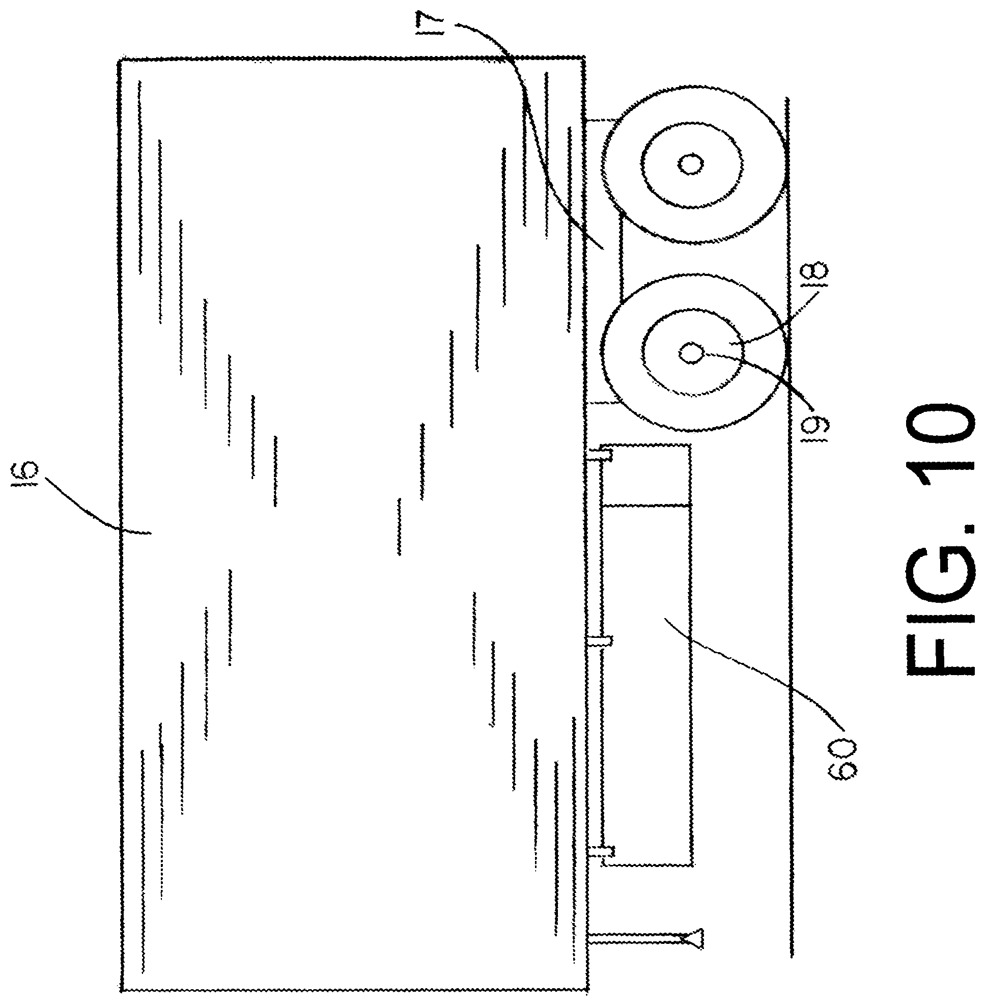 Patent US12448058 Figure 10 – Laterally inset trailer skirt and inner wheel skirt panel, each reducing vehicle drag