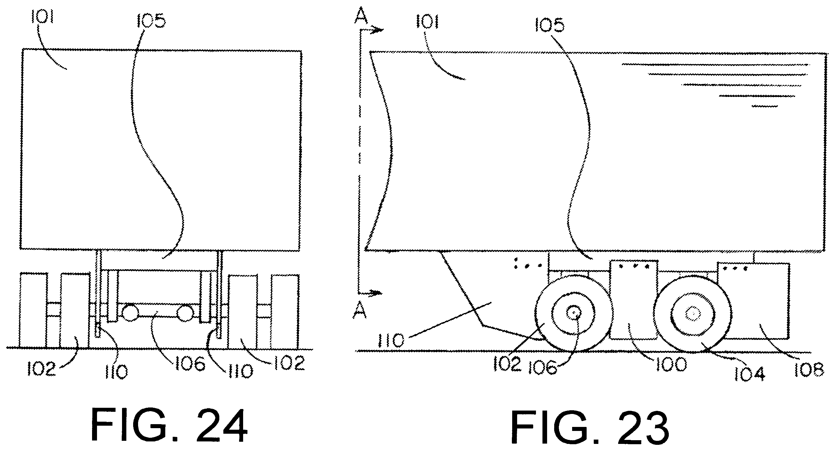 Patent US12448058 Figure 20 – Laterally inset trailer skirt and inner wheel skirt panel, each reducing vehicle drag