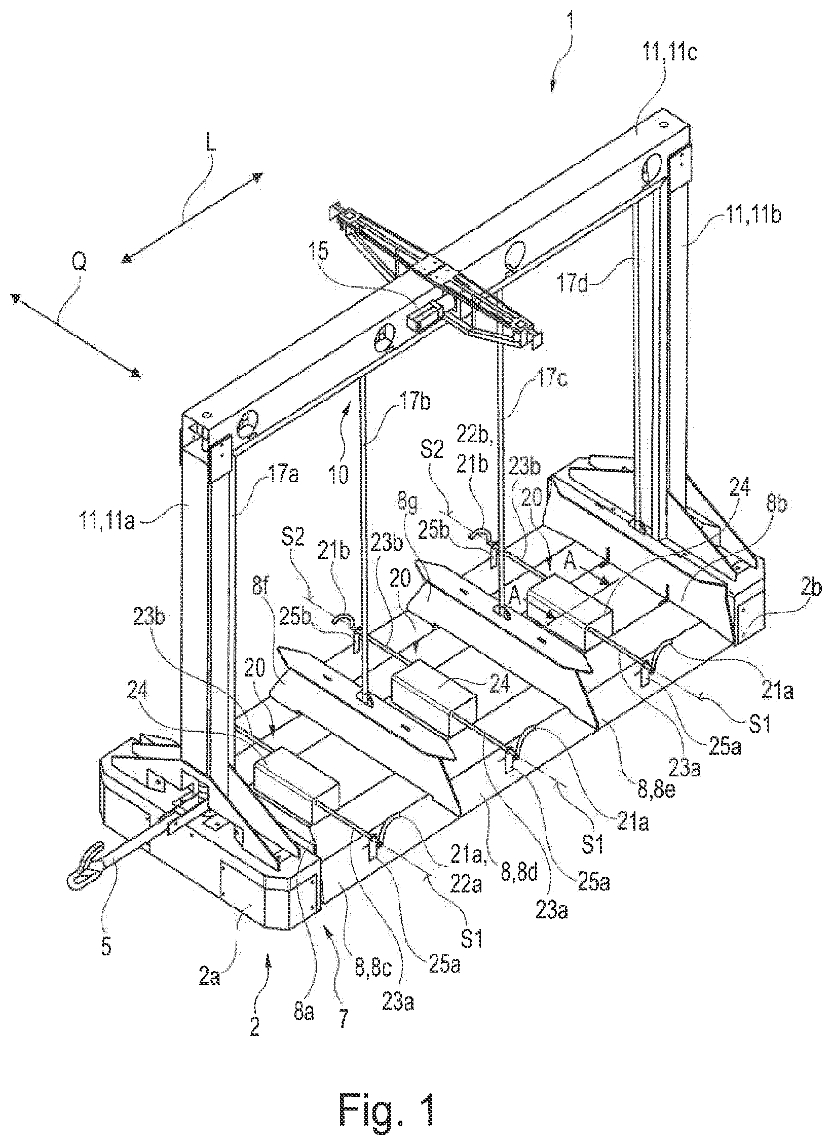 Patent US12448062 Figure 1 – Tugger train trailer
