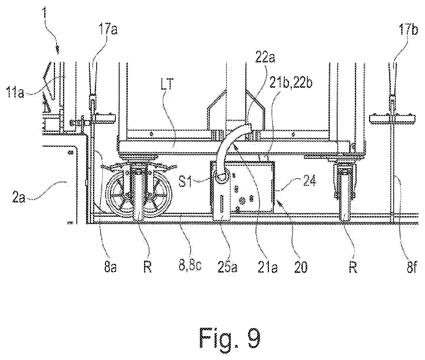 Patent US12448062 Figure 7 – Tugger train trailer
