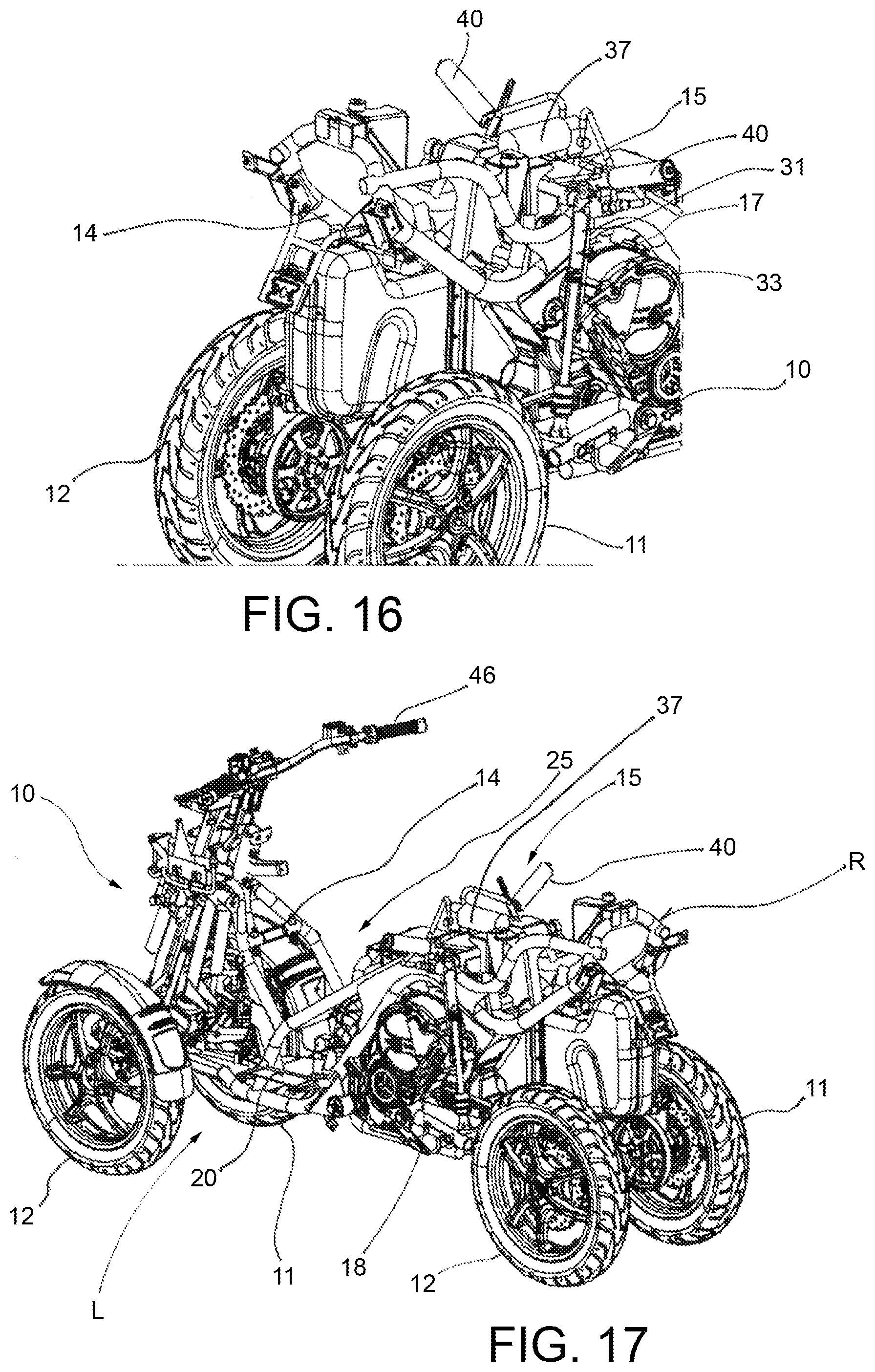 Patent US12448070 Figure 8 – Tilting vehicle with at least three wheels, a safety device, and a method