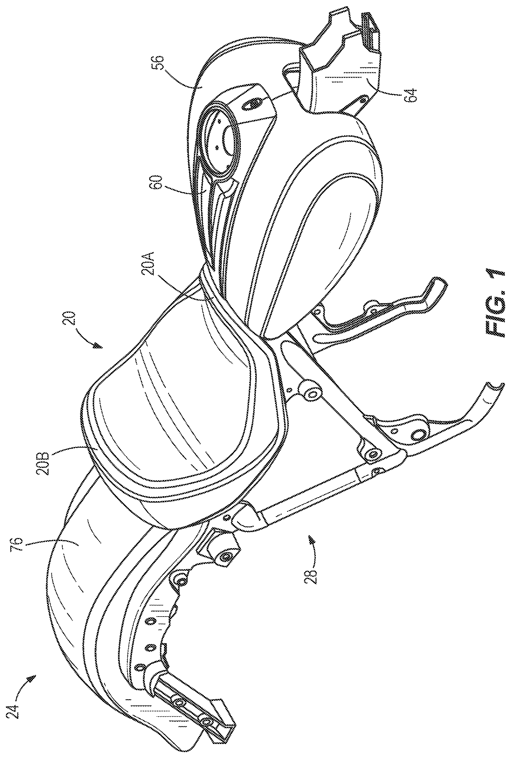 Patent US12448071 Figure 1 – Seat base with flexible fingers