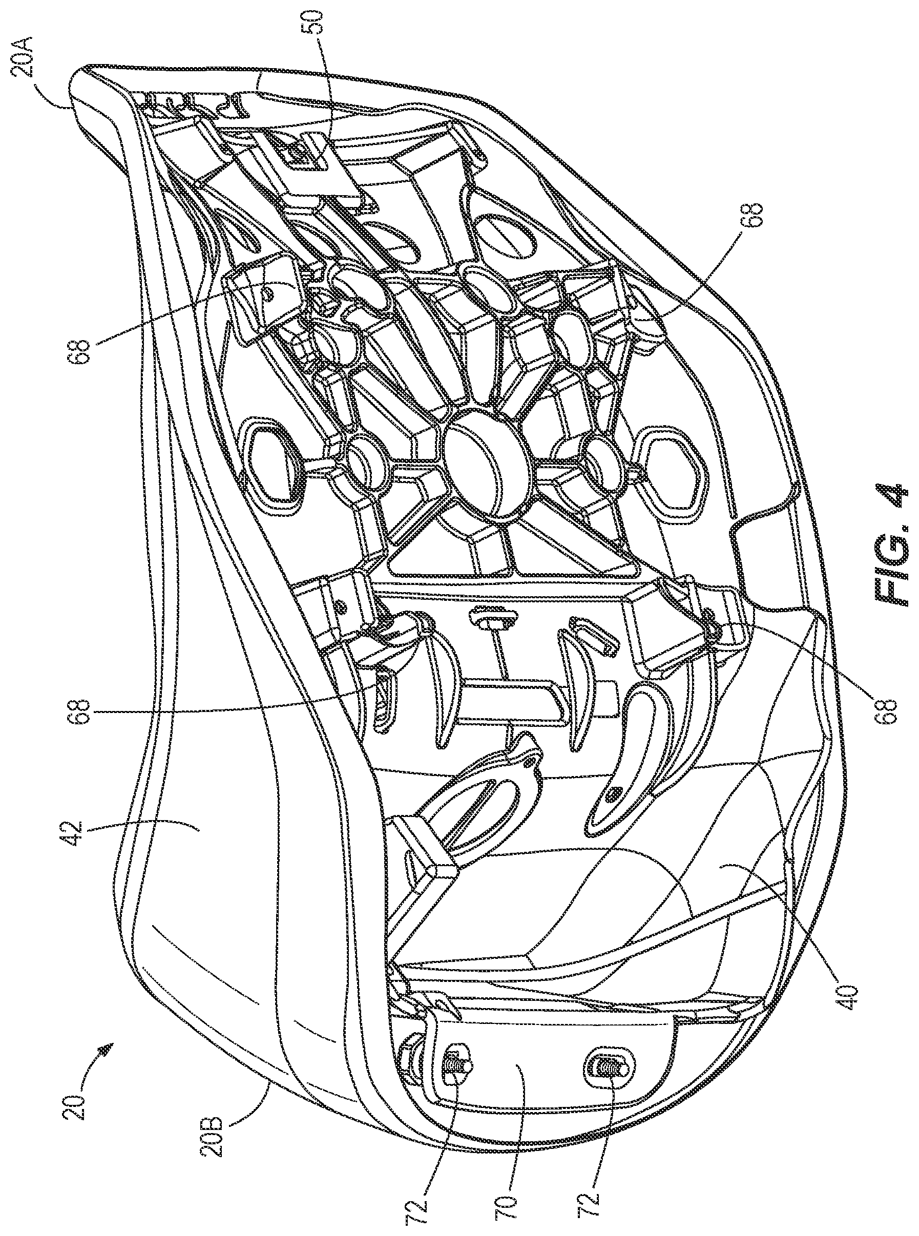 Patent US12448071 Figure 4 – Seat base with flexible fingers
