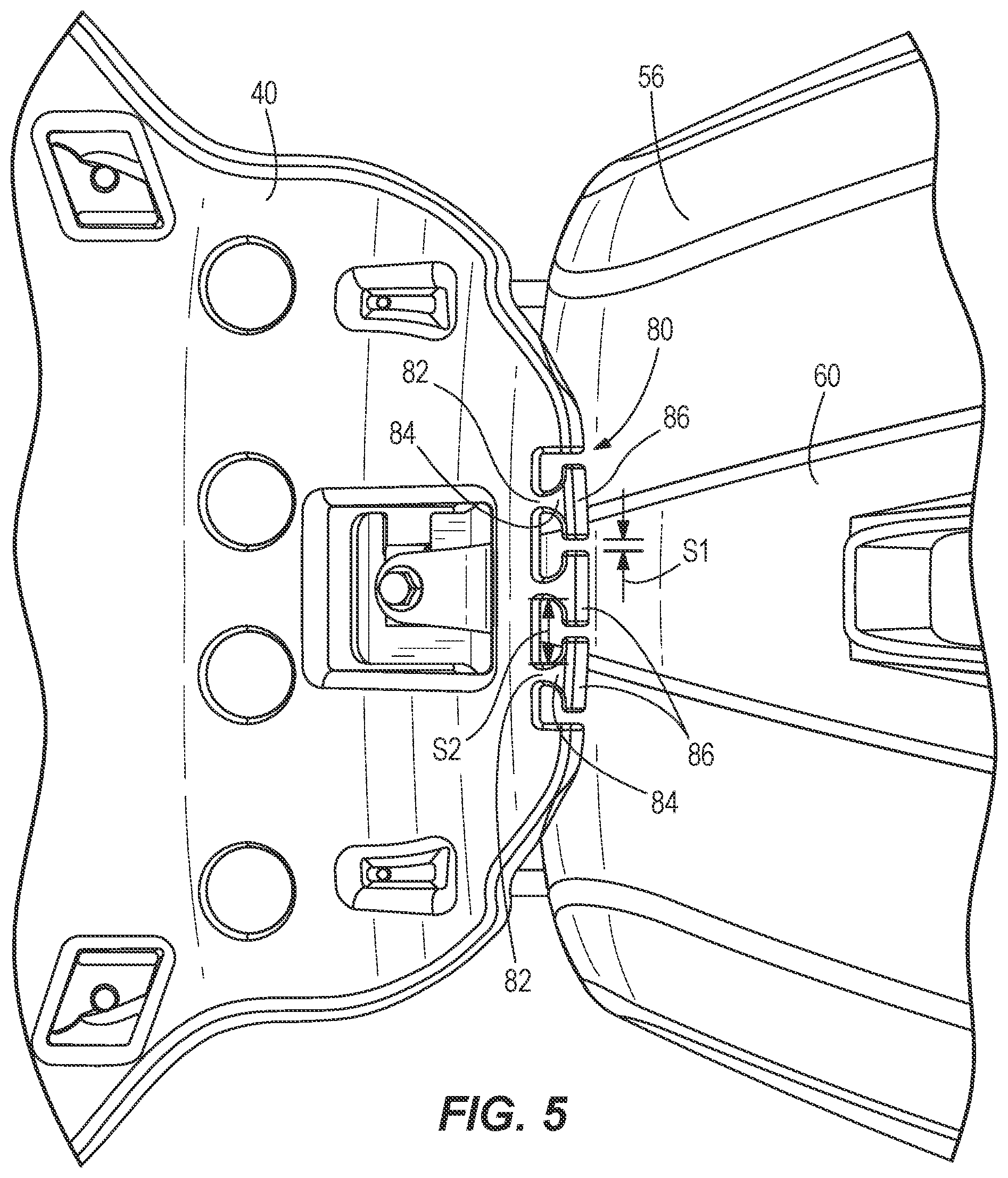 Patent US12448071 Figure 5 – Seat base with flexible fingers