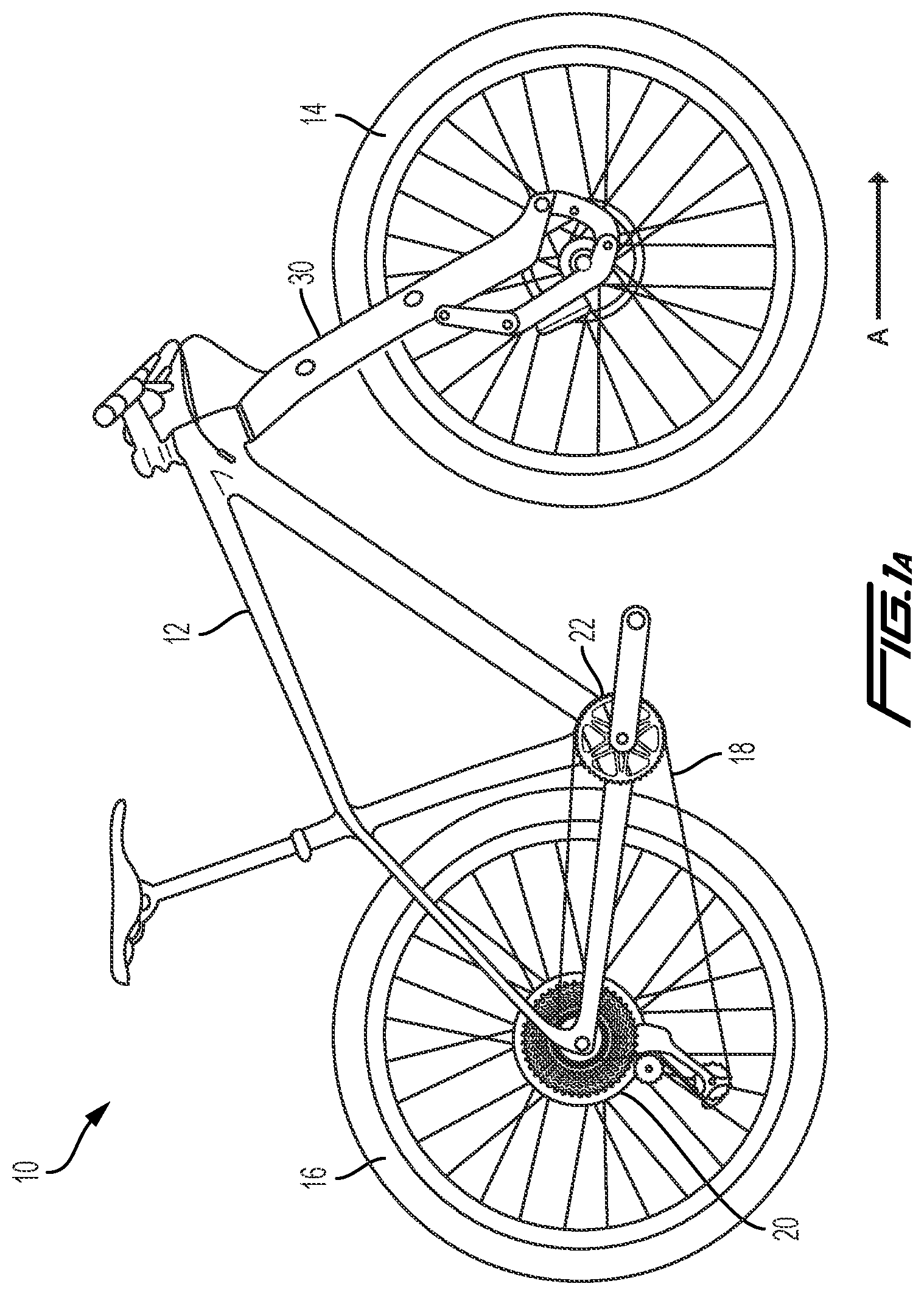 Patent US12448078 Figure 1 – Dual sided suspension assembly for a cycle wheel