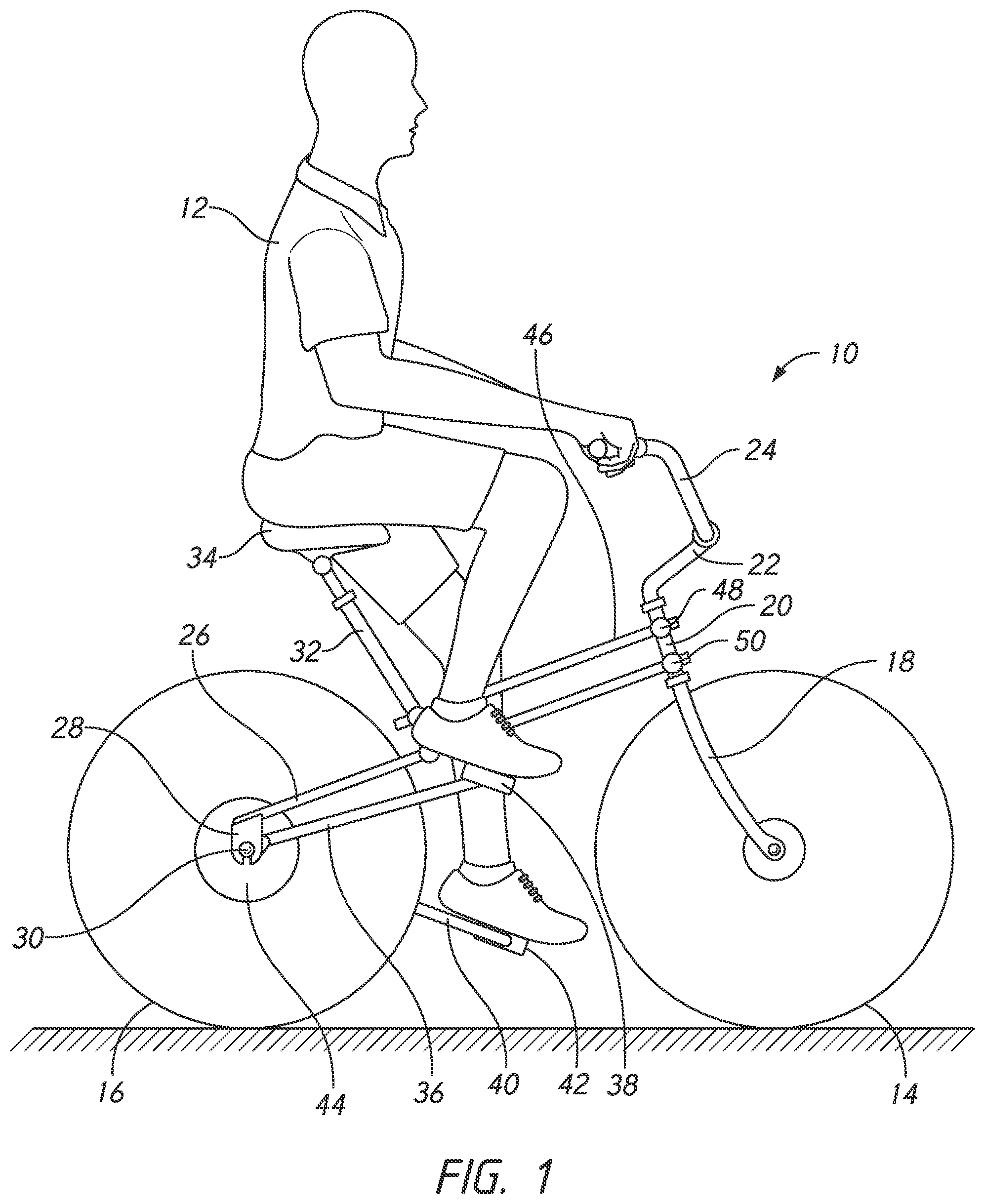 Patent US12448080 Figure 1 – Transmission for lever-driven cycle