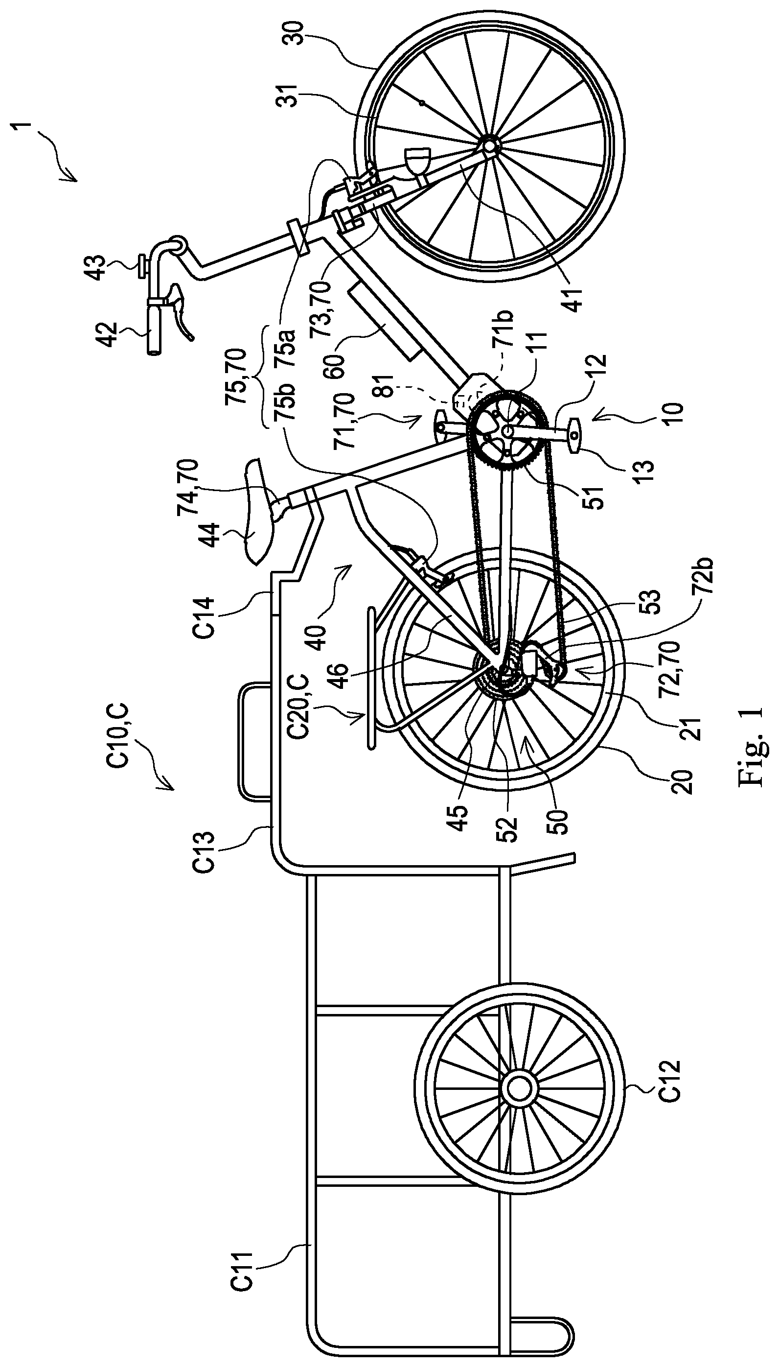 Patent US12448083 Figure 1 – Control device and control system for human-powered vehicle