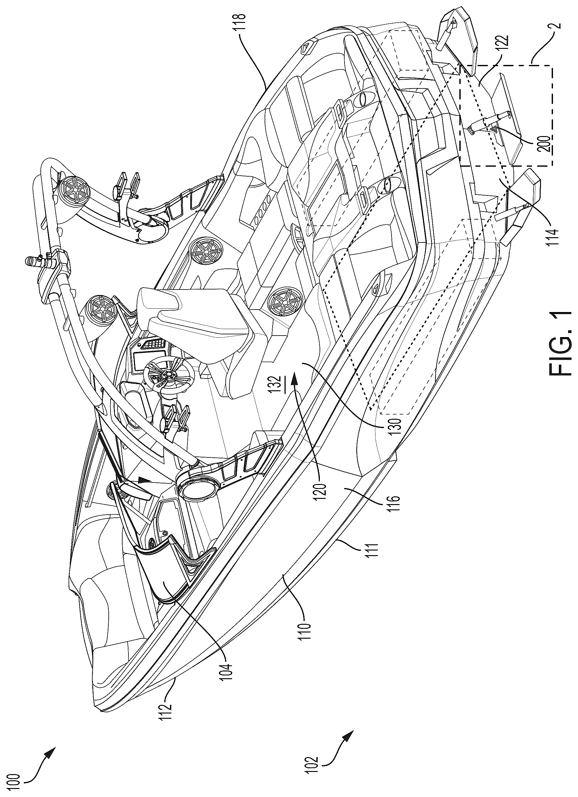 Patent US12448084 Figure 1 – Drain plug for a boat