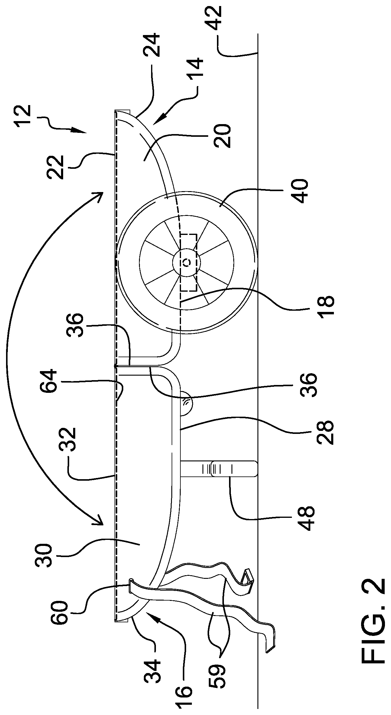 Patent US12448088 Figure 2 – Personal watercraft cart assembly