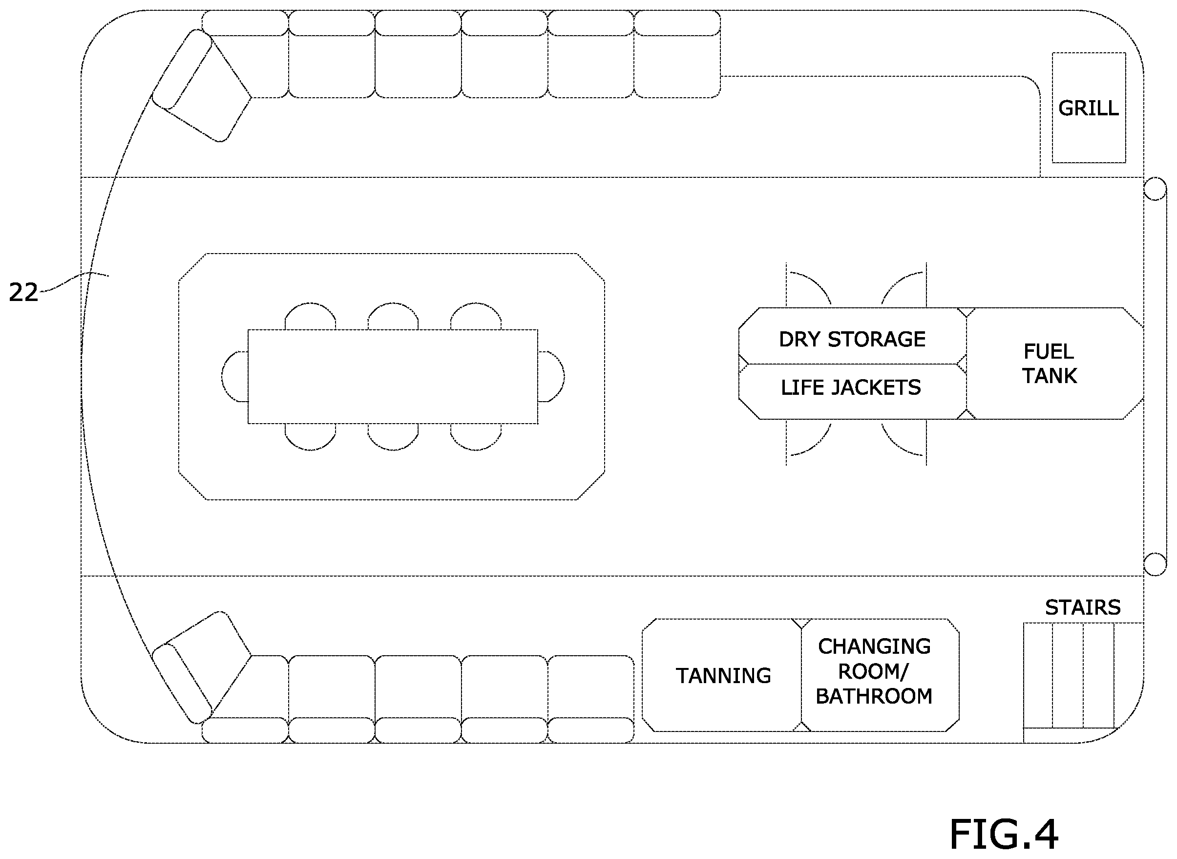 Patent US12448090 Figure 2 – Combination recreational vehicle and houseboat