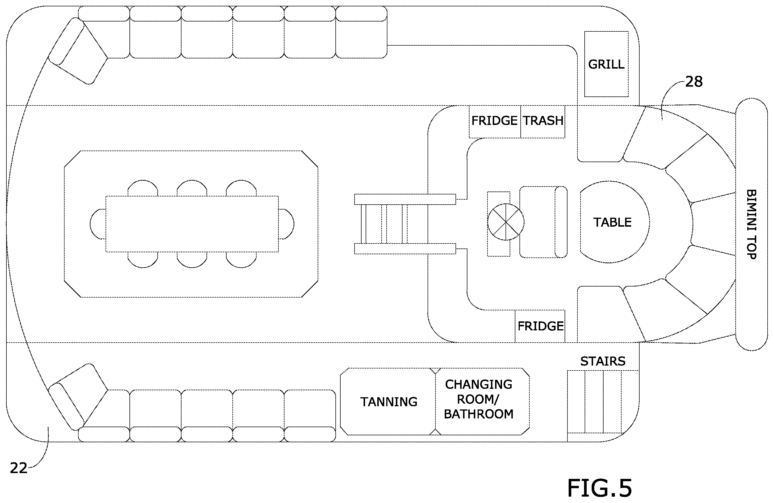 Patent US12448090 Figure 3 – Combination recreational vehicle and houseboat