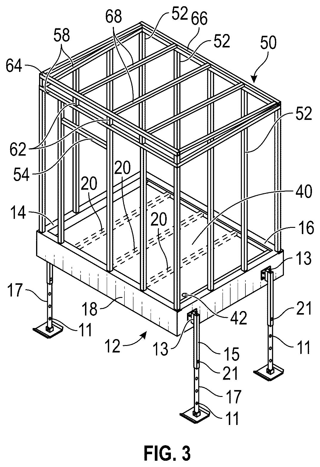 Patent US12448091 Figure 3 – Modular storage structure for positioning in a body of water