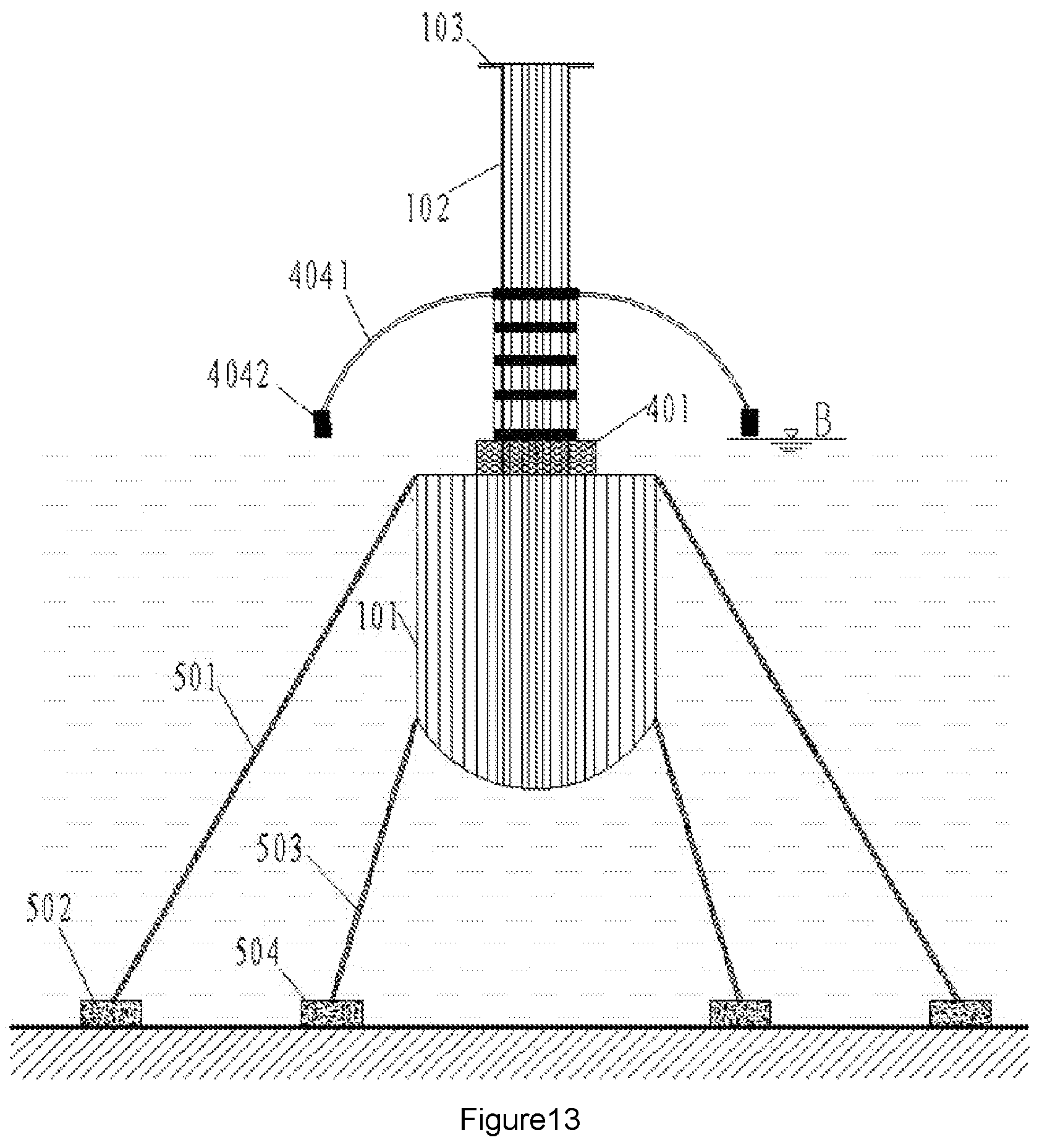 Patent US12448092 Figure 9 – Offshore floating platform device, construction method and operation method