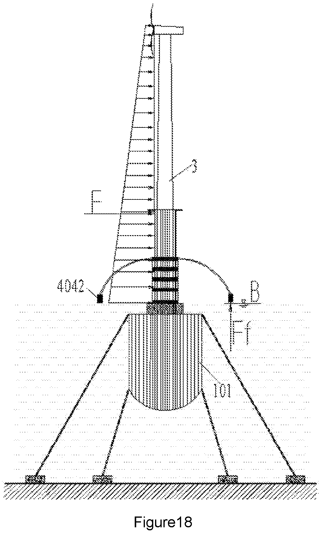 Patent US12448092 Figure 14 – Offshore floating platform device, construction method and operation method