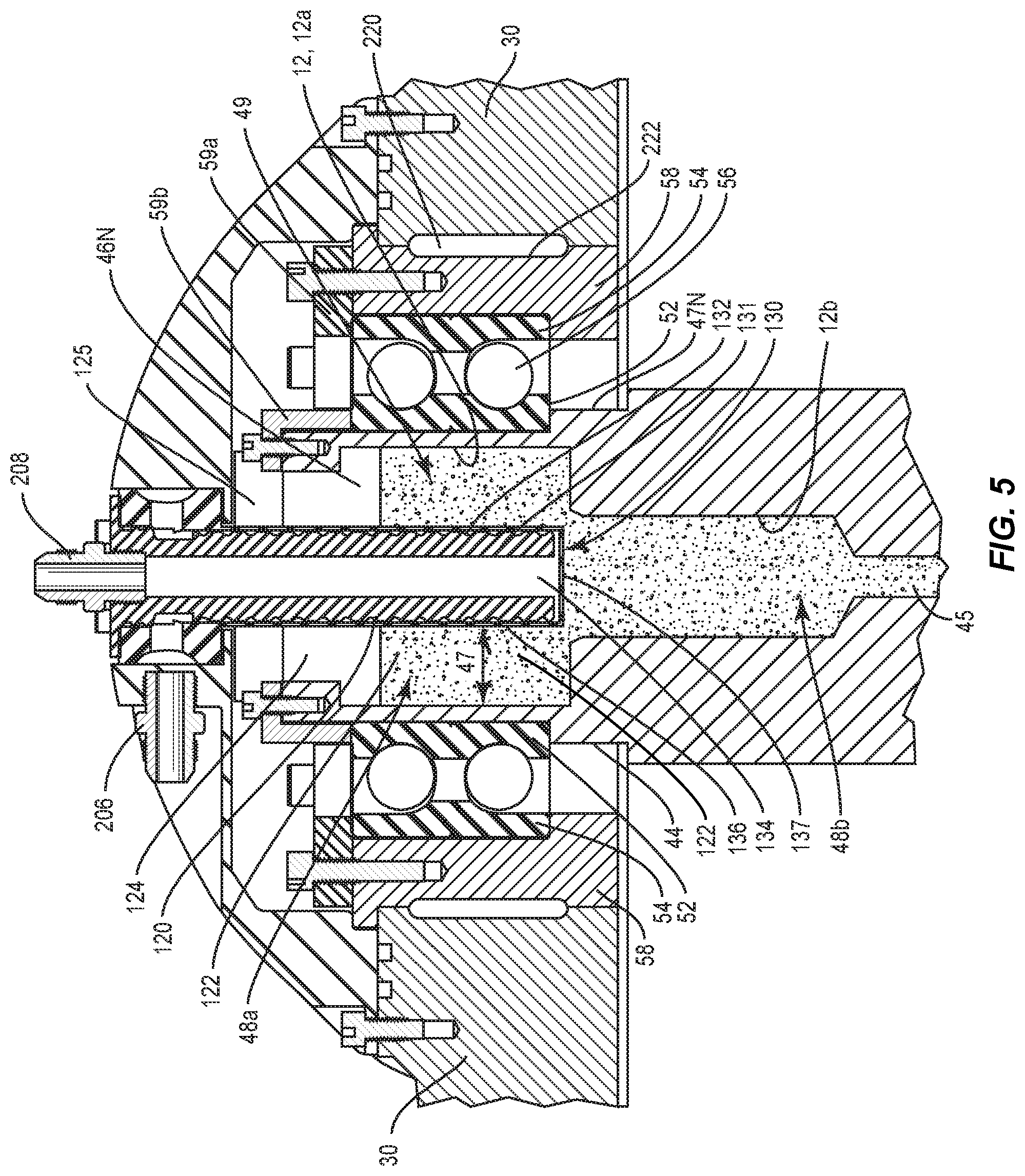 Patent US12448094 Figure 5 – Internal fluid reservoir for gyroscopic boat stabilizer