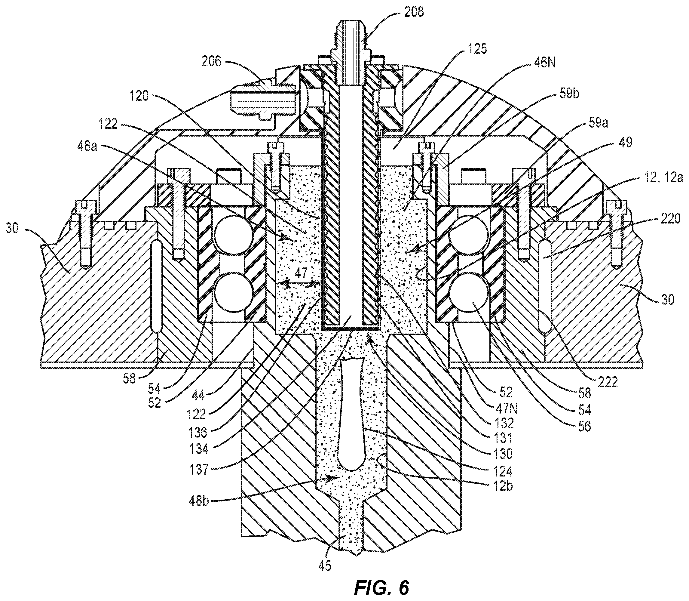 Patent US12448094 Figure 6 – Internal fluid reservoir for gyroscopic boat stabilizer