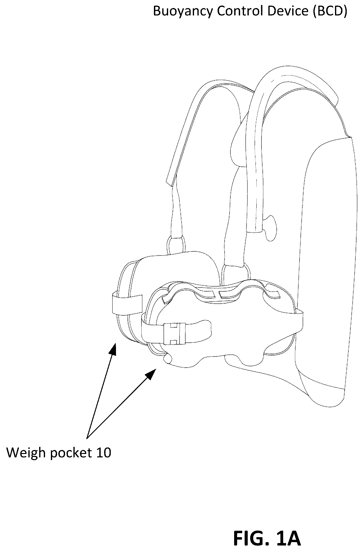 Patent US12448096 Figure 1 – Weight pocket liner for buoyancy control device (BCD)