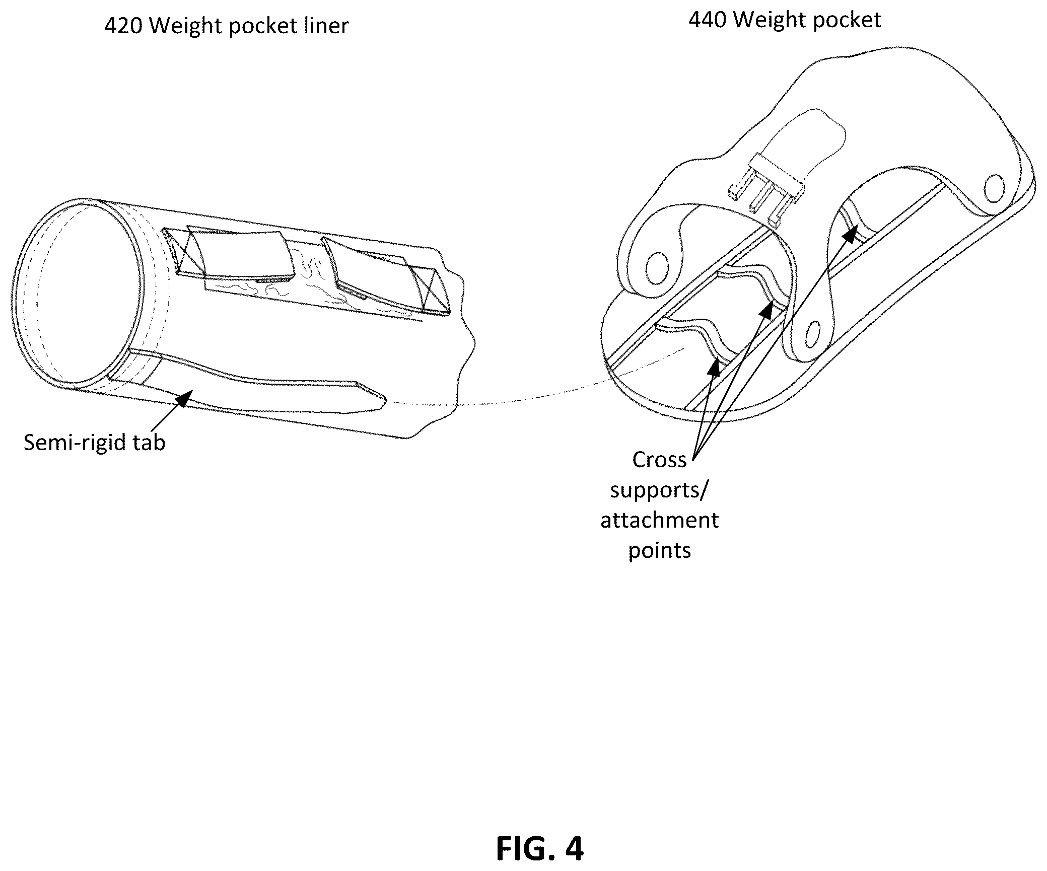 Patent US12448096 Figure 5 – Weight pocket liner for buoyancy control device (BCD)